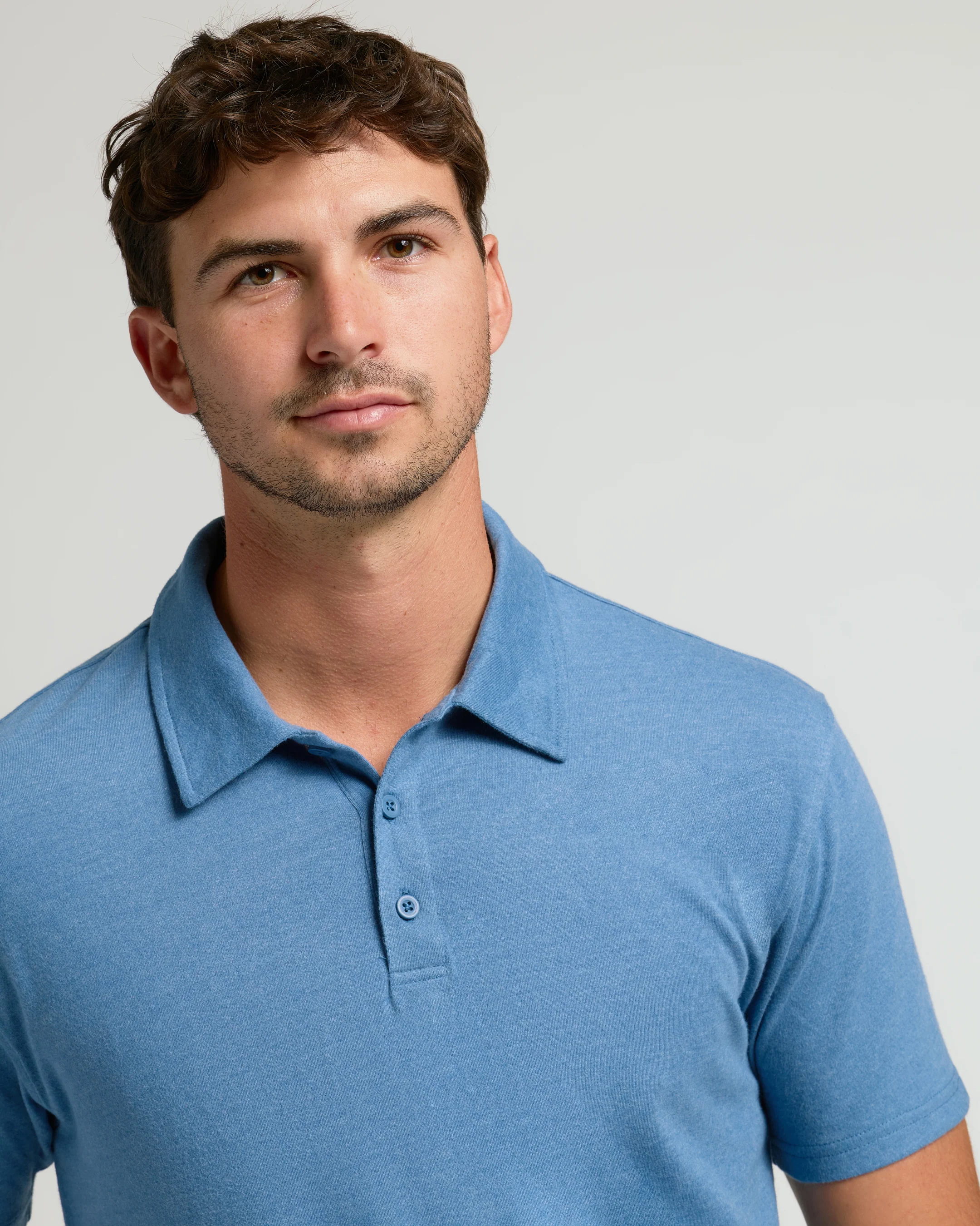Dark Heather Blue Lake Short Sleeve Tall Polo - Image 4