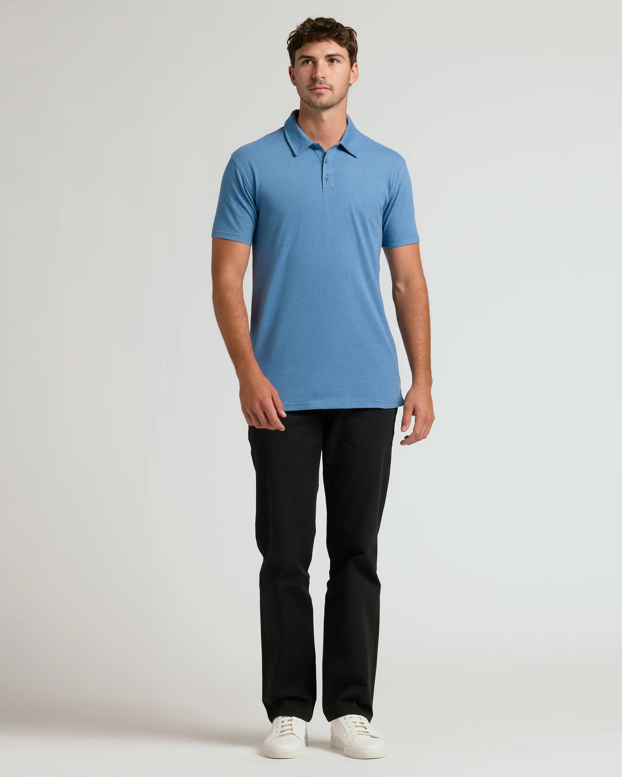 Dark Heather Blue Lake Short Sleeve Tall Polo - Image 7