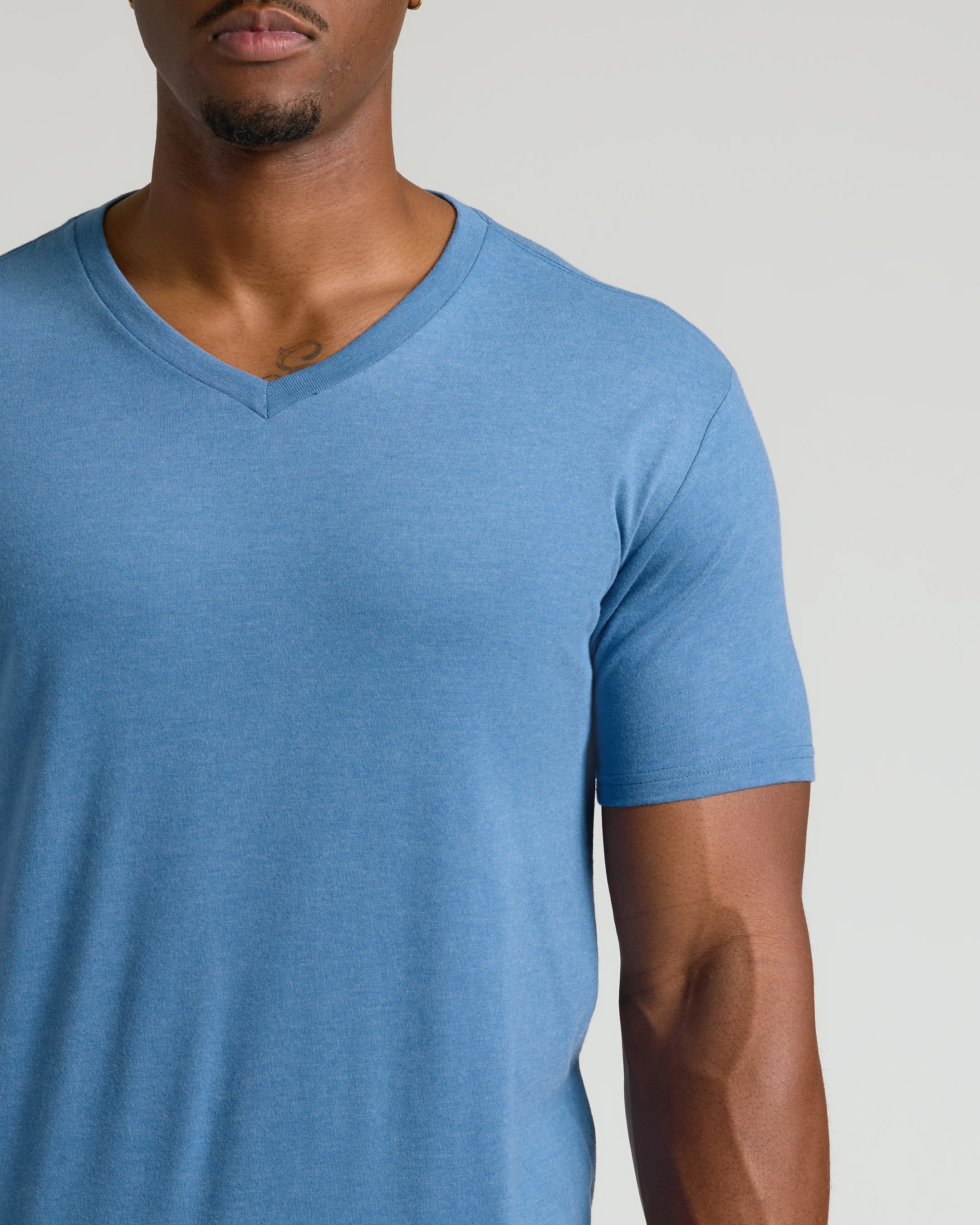 Dark Heather Blue Lake Tall Classic V-Neck - Image 5