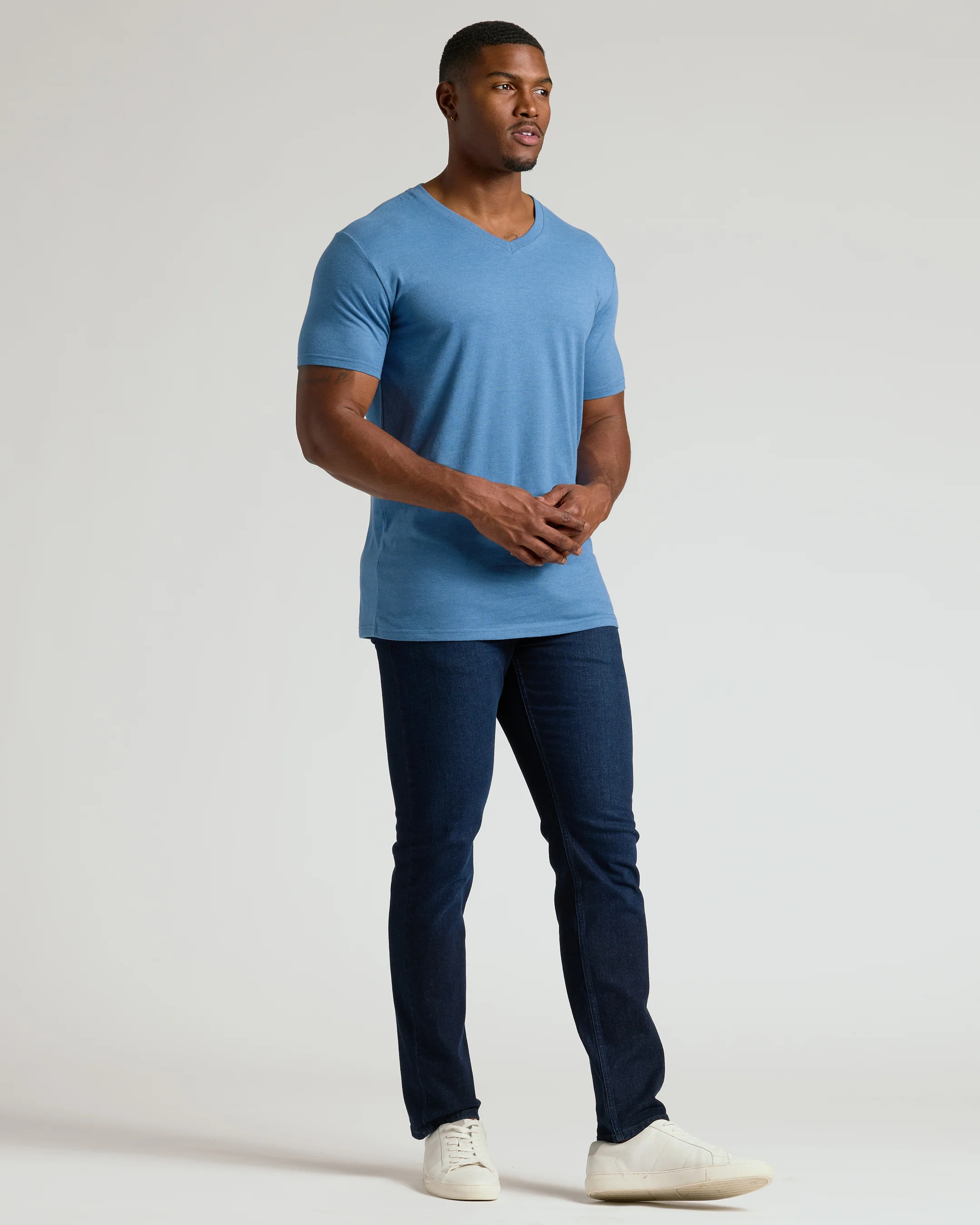Dark Heather Blue Lake Tall Classic V-Neck - Image 7