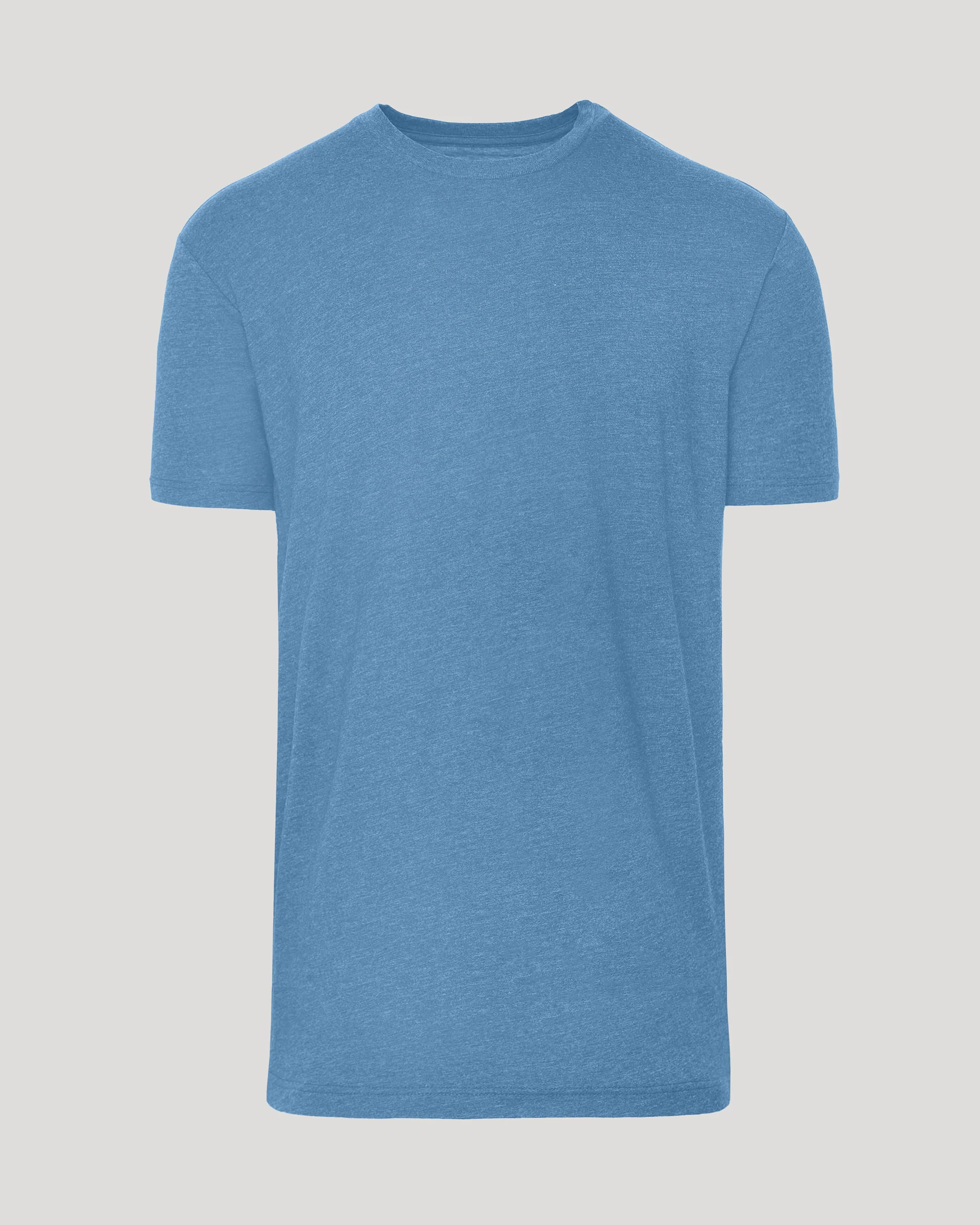 Dark Heather Blue Lake Tall Straight Hem Crew Neck T-Shirt - Image 2