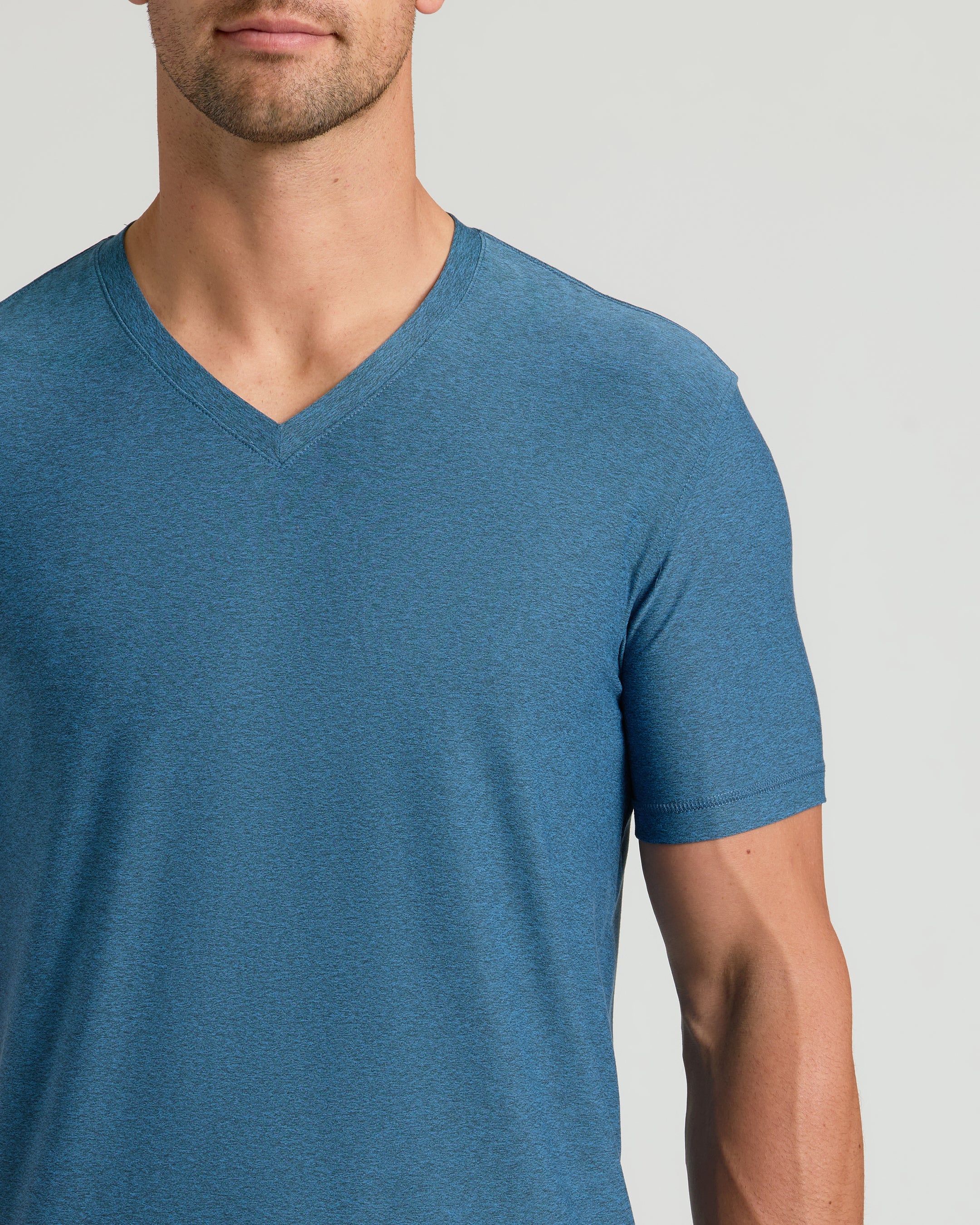 Dark Heather Bluebird Active V-Neck - Image 4