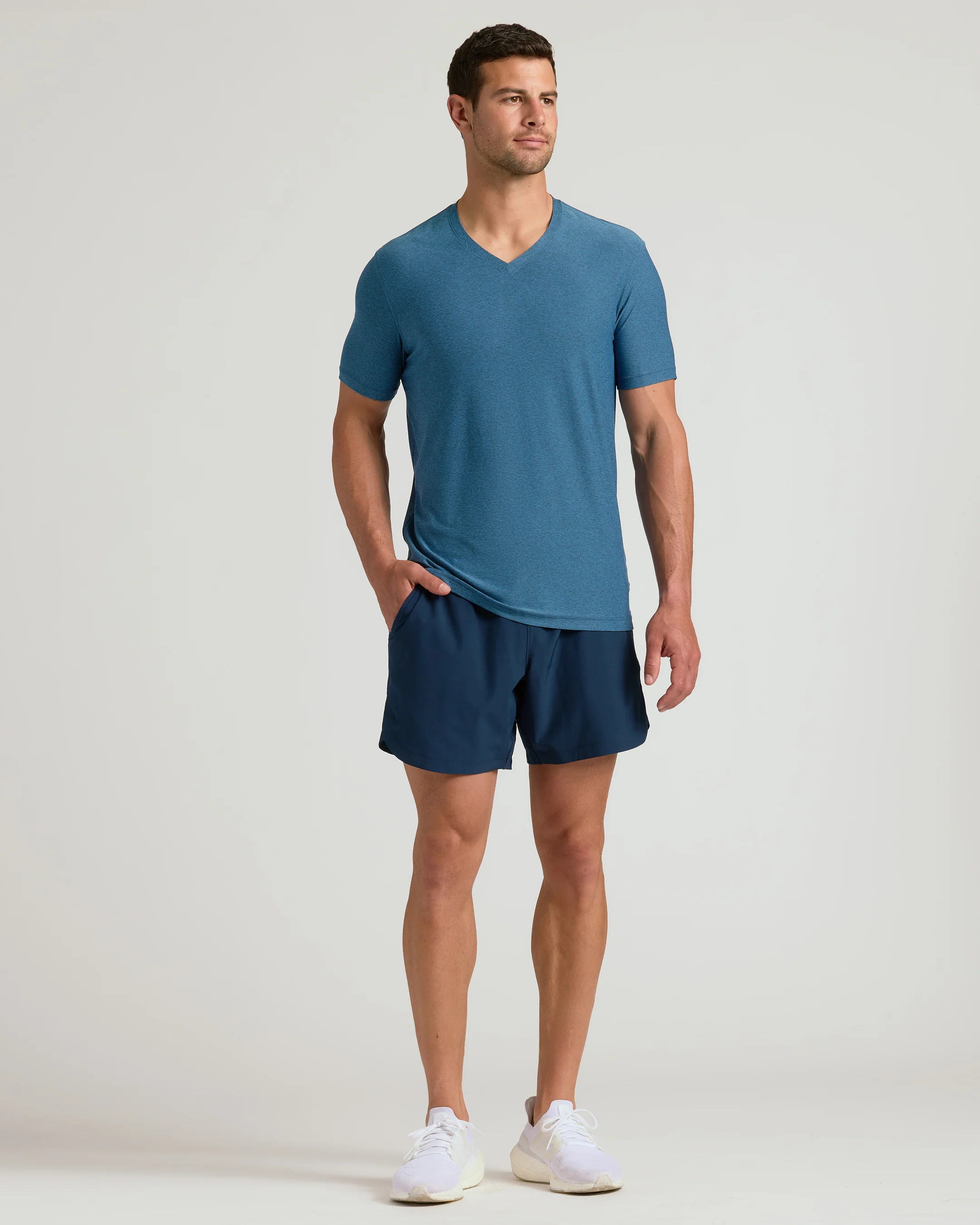 Dark Heather Bluebird Active V-Neck - Image 6