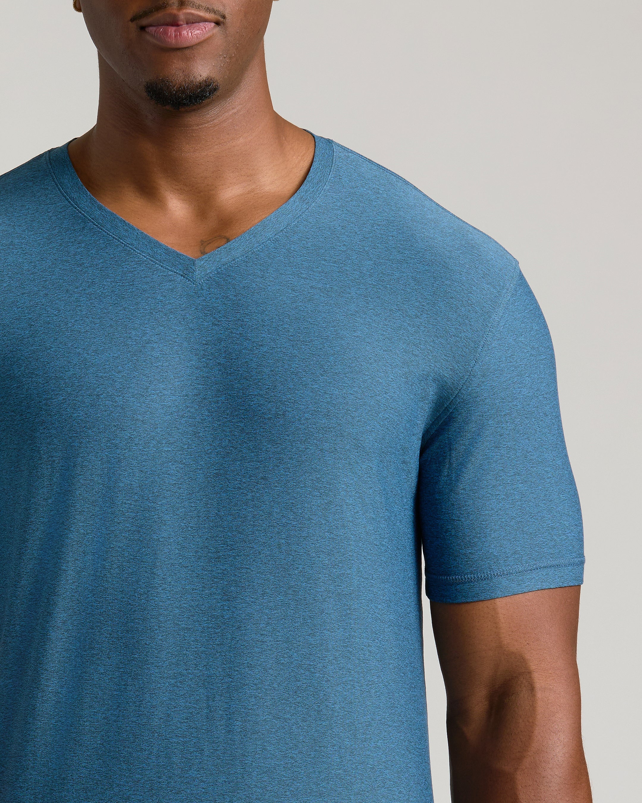 Dark Heather Bluebird Tall Active V-Neck - Image 4