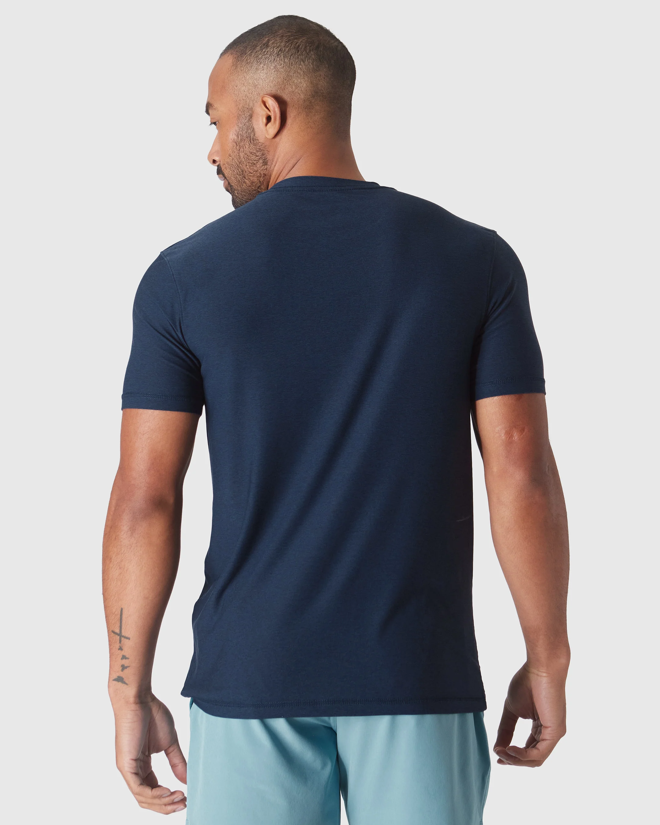 Dark Heather Cadet Active Crew Neck Tee - Image 3