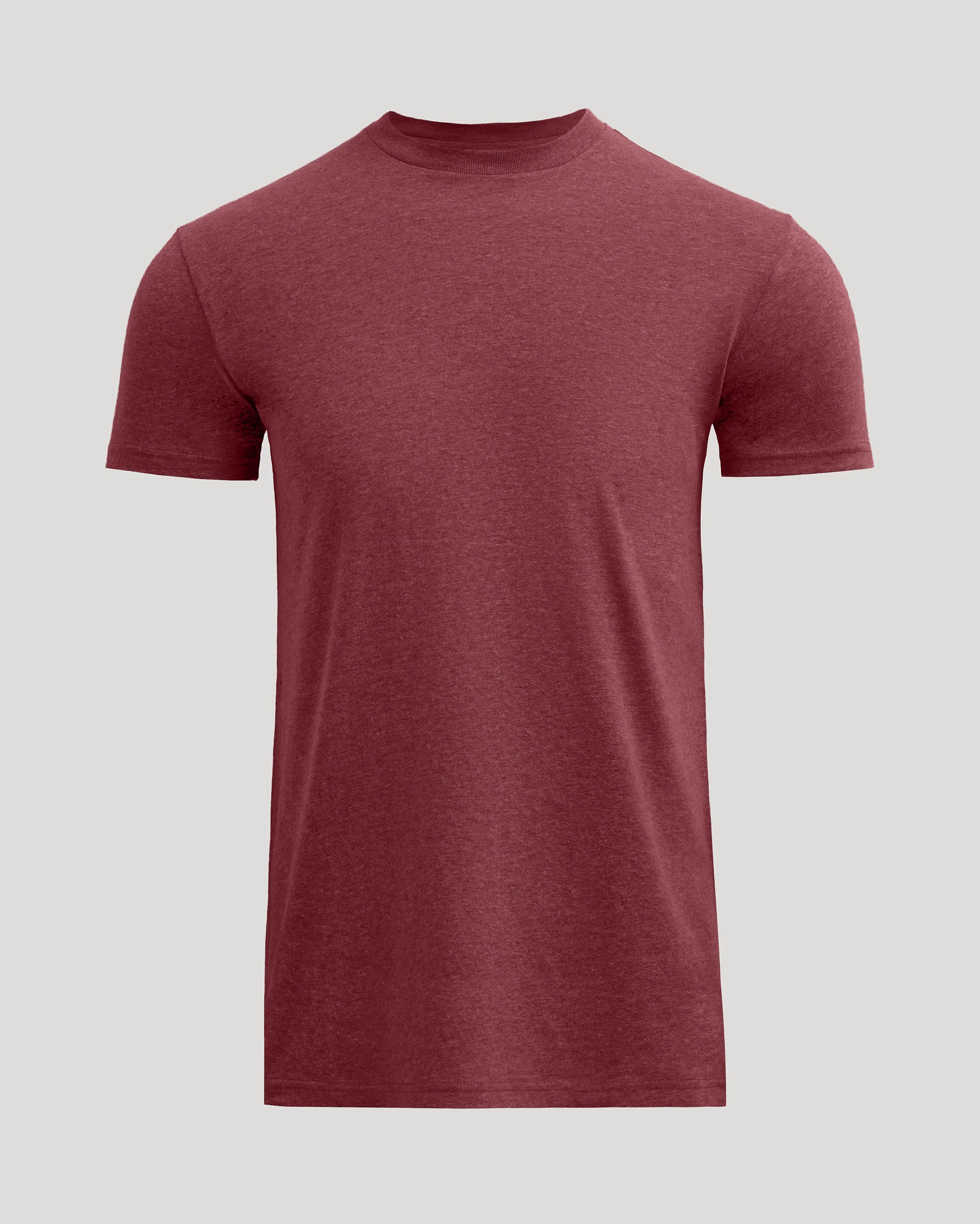 Dark Heather Claret Tall Straight Hem Crew Neck T-Shirt - Image 2