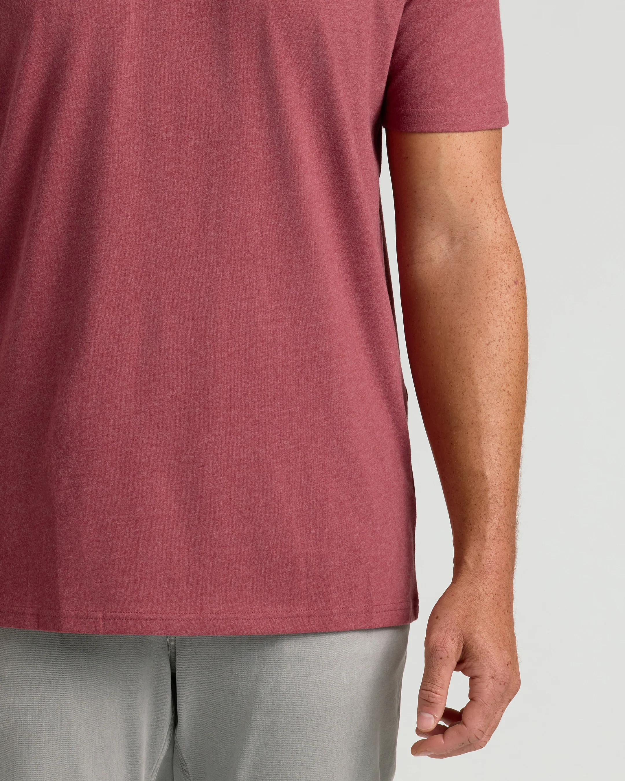 Dark Heather Claret Tall Straight Hem Crew Neck T-Shirt - Image 6
