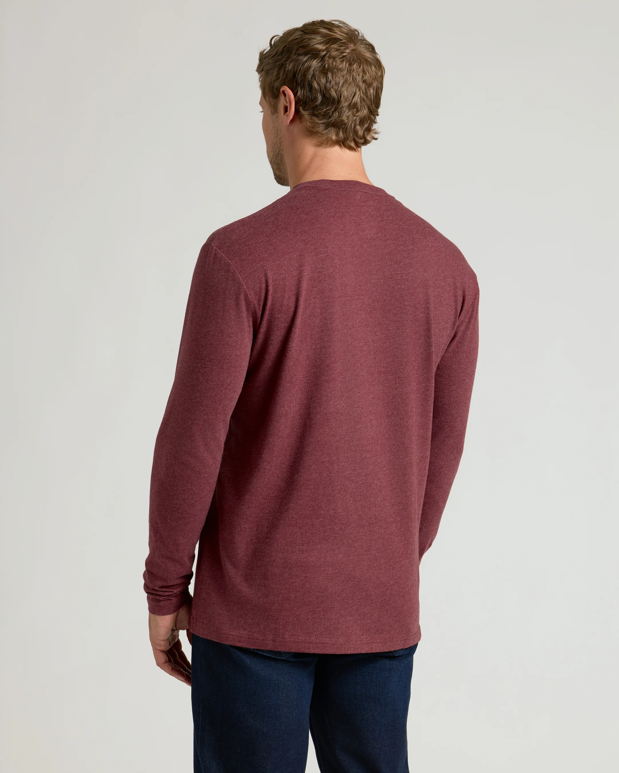 Dark Heather Clovewood Classic Long Sleeve Crew Neck - Image 3