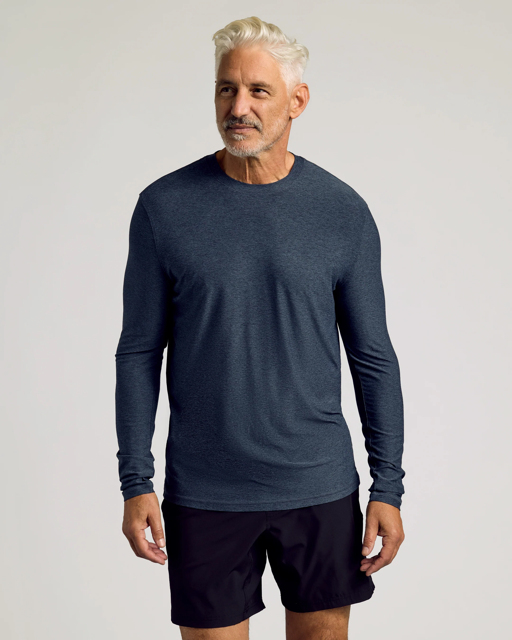 Dark Heather Fiord Active Long Sleeve Crew T-Shirt