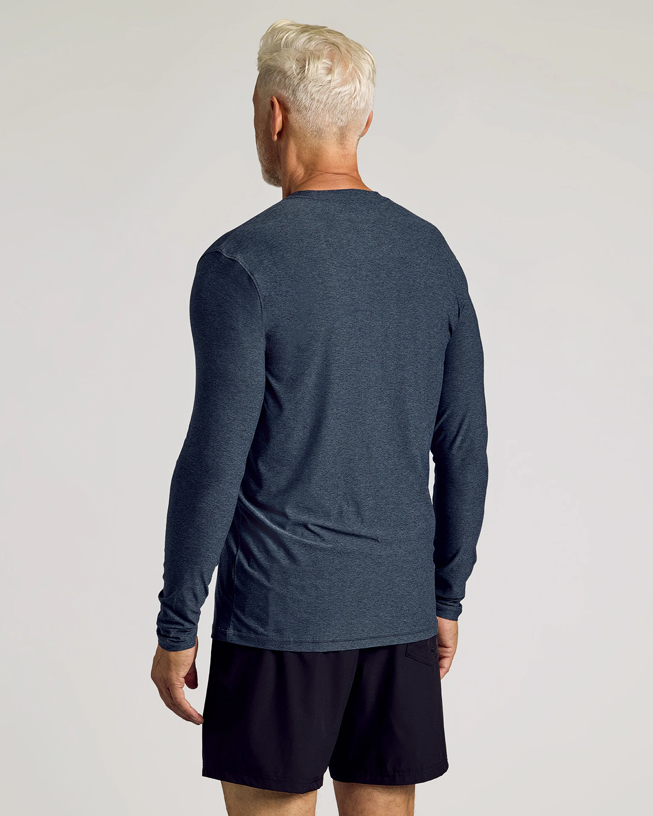 Dark Heather Fiord Active Long Sleeve Crew T-Shirt - Image 3