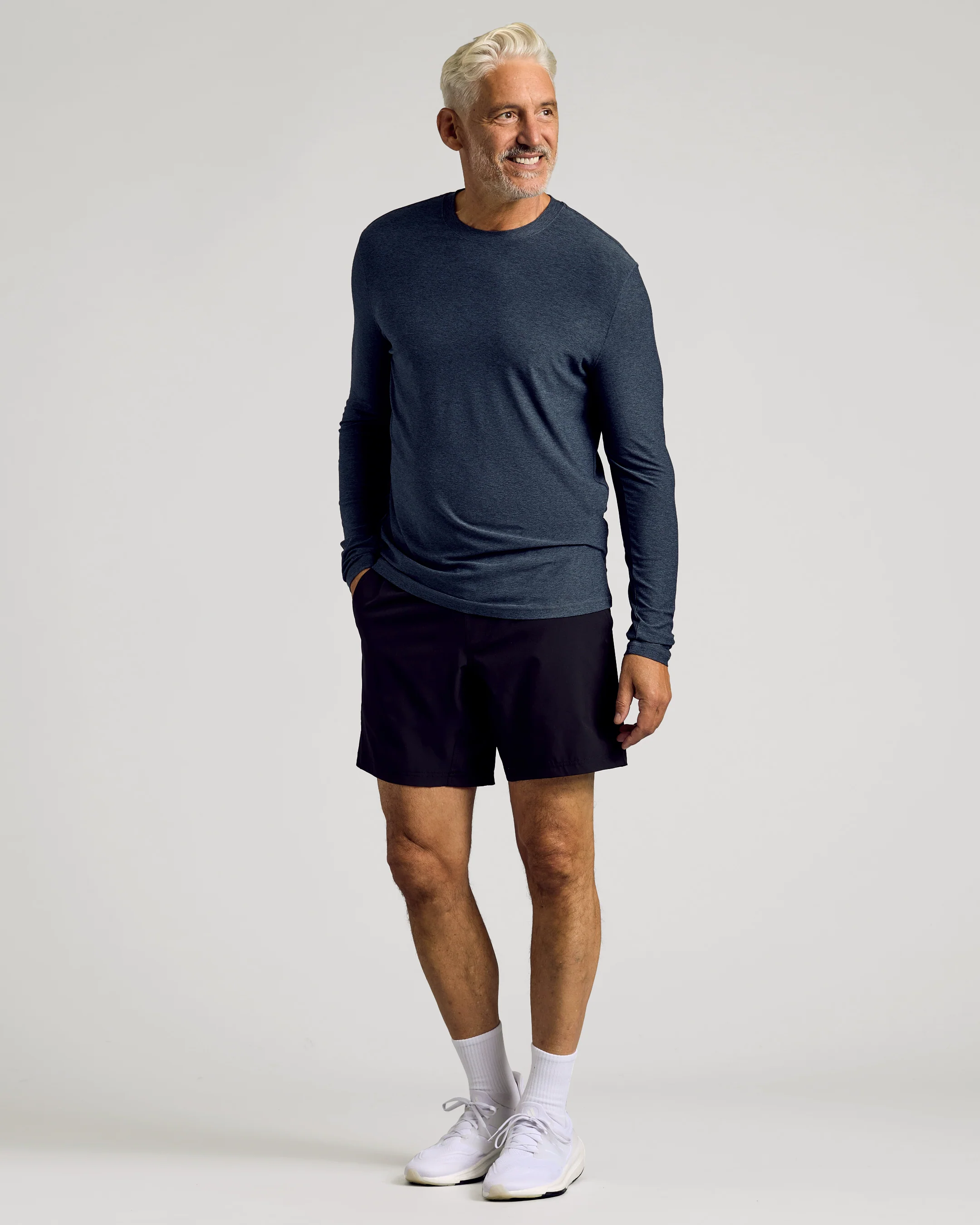 Dark Heather Fiord Active Long Sleeve Crew T-Shirt - Image 5