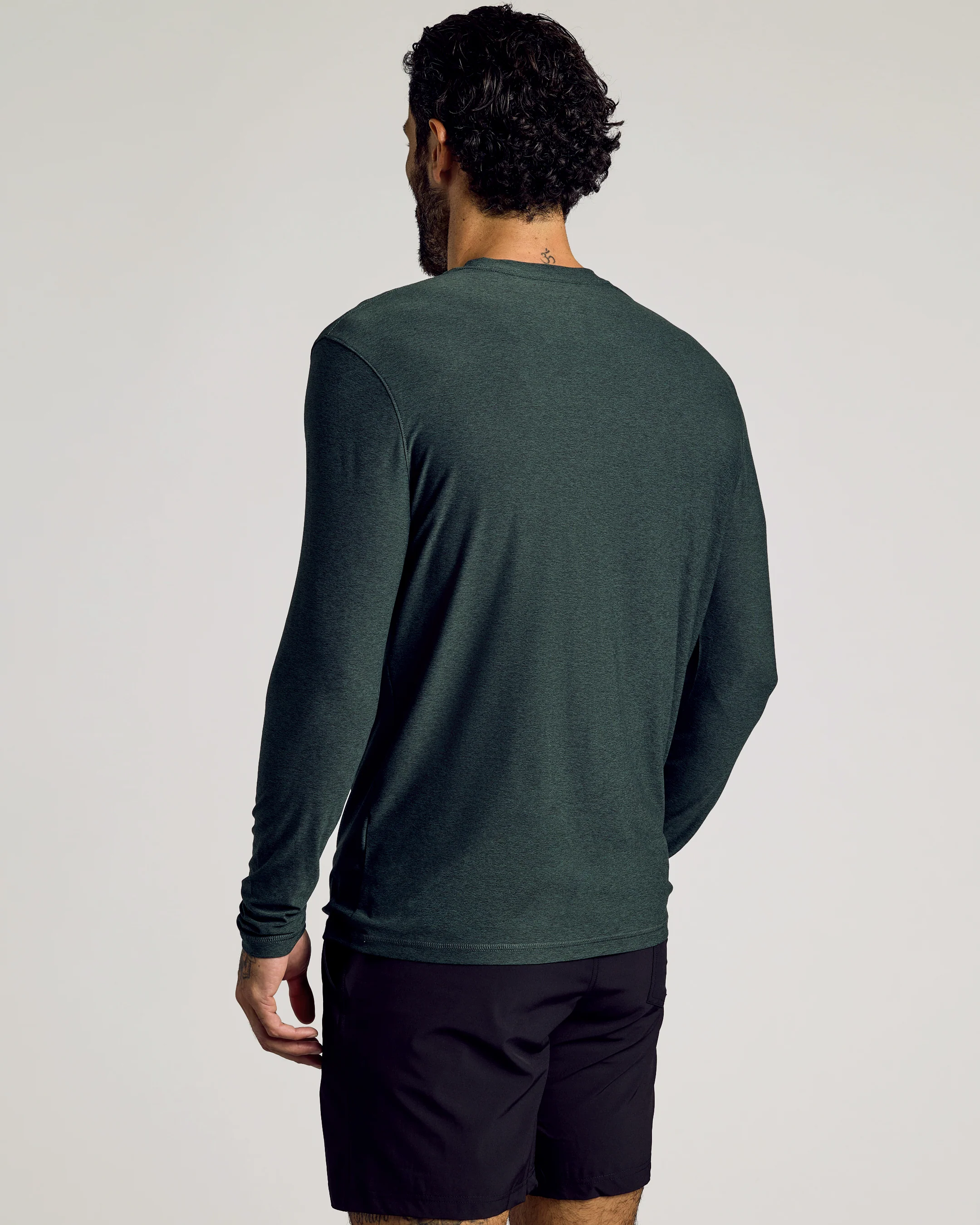 Dark Heather Forest Active Long Sleeve Crew T-Shirt - Image 3