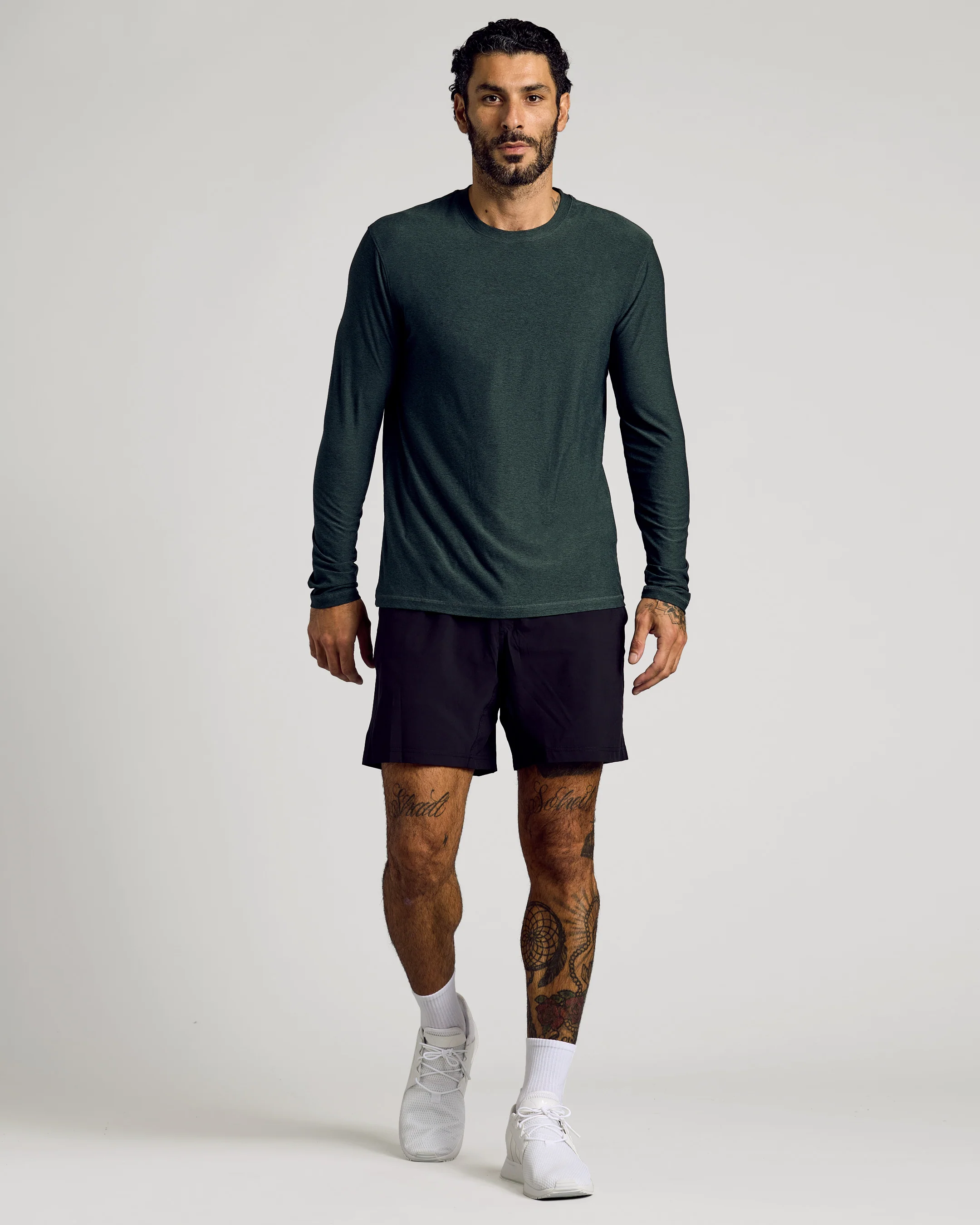 Dark Heather Forest Active Long Sleeve Crew T-Shirt - Image 5