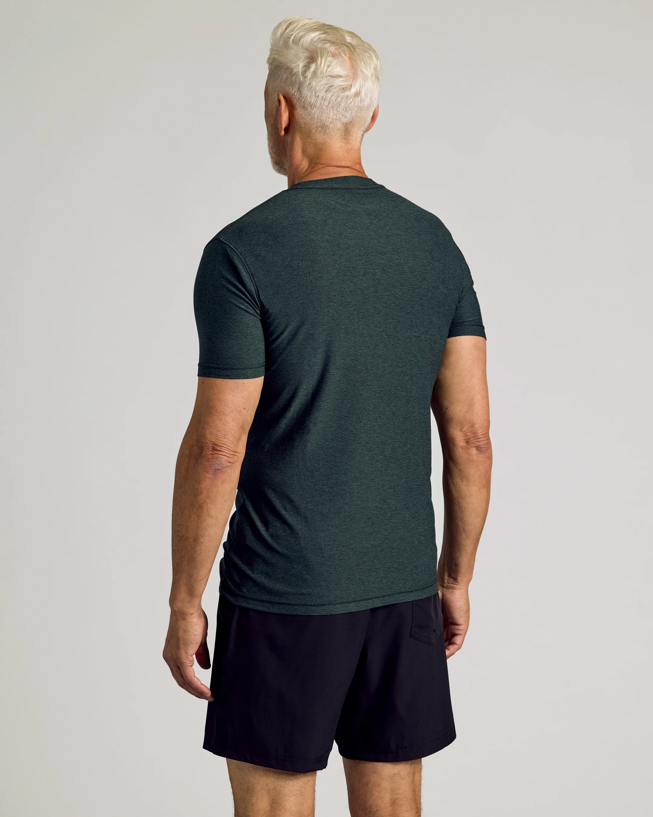 Dark Heather Forest Active Short Sleeve Crew Neck Tee - Image 3