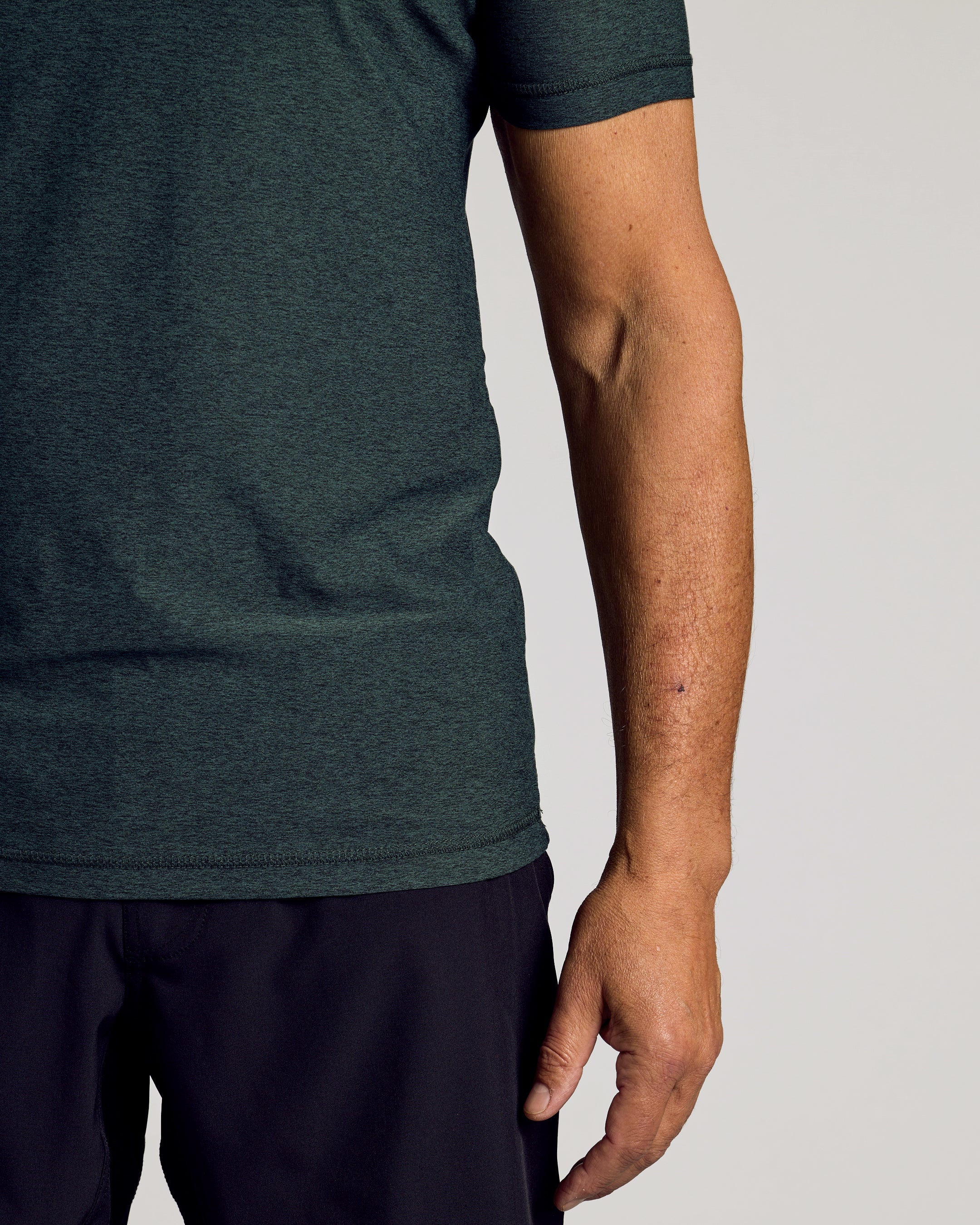 Dark Heather Forest Active Short Sleeve Crew Neck Tee - Image 5