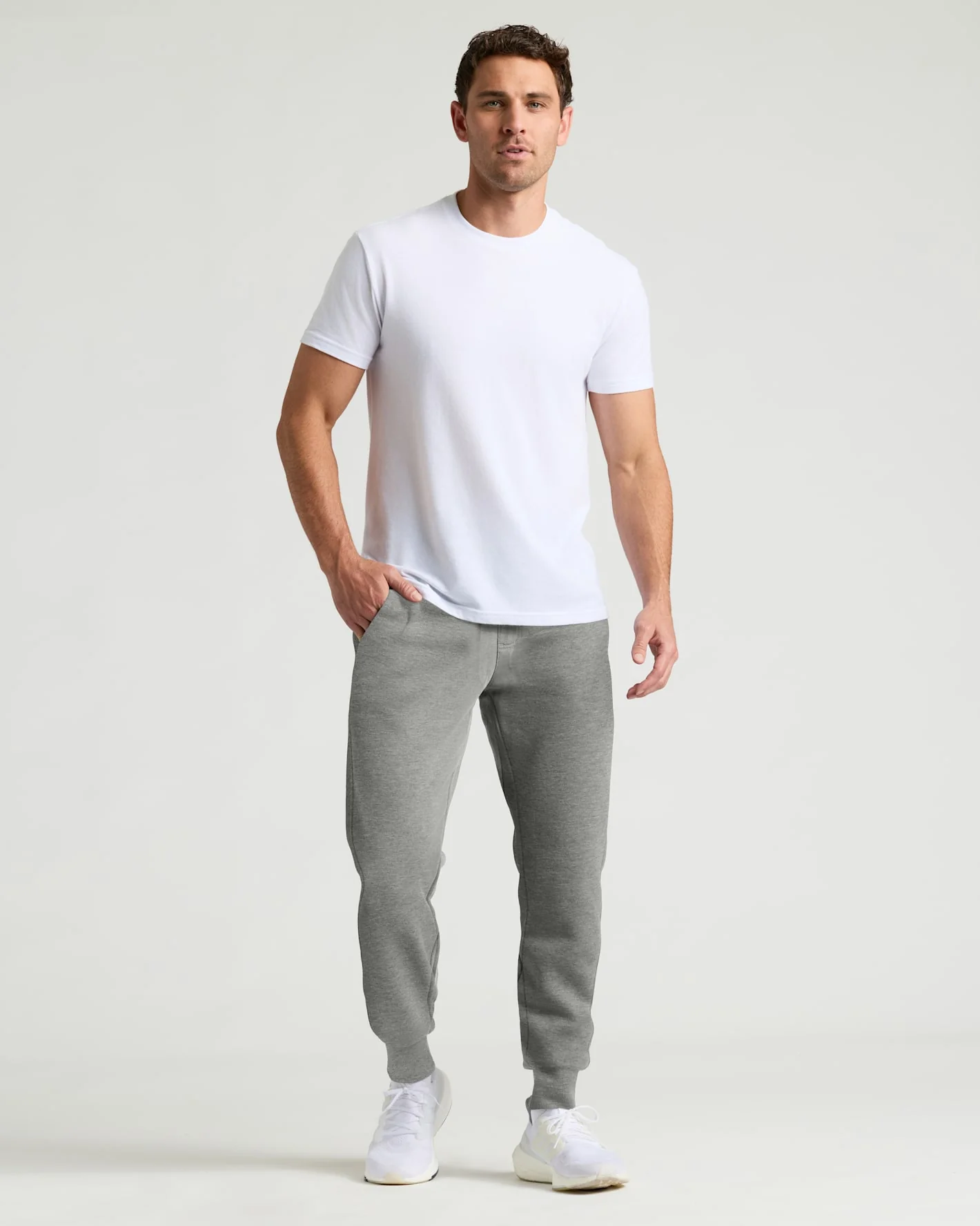 Dark Heather Gray Fleece French Terry Joggers - Image 5
