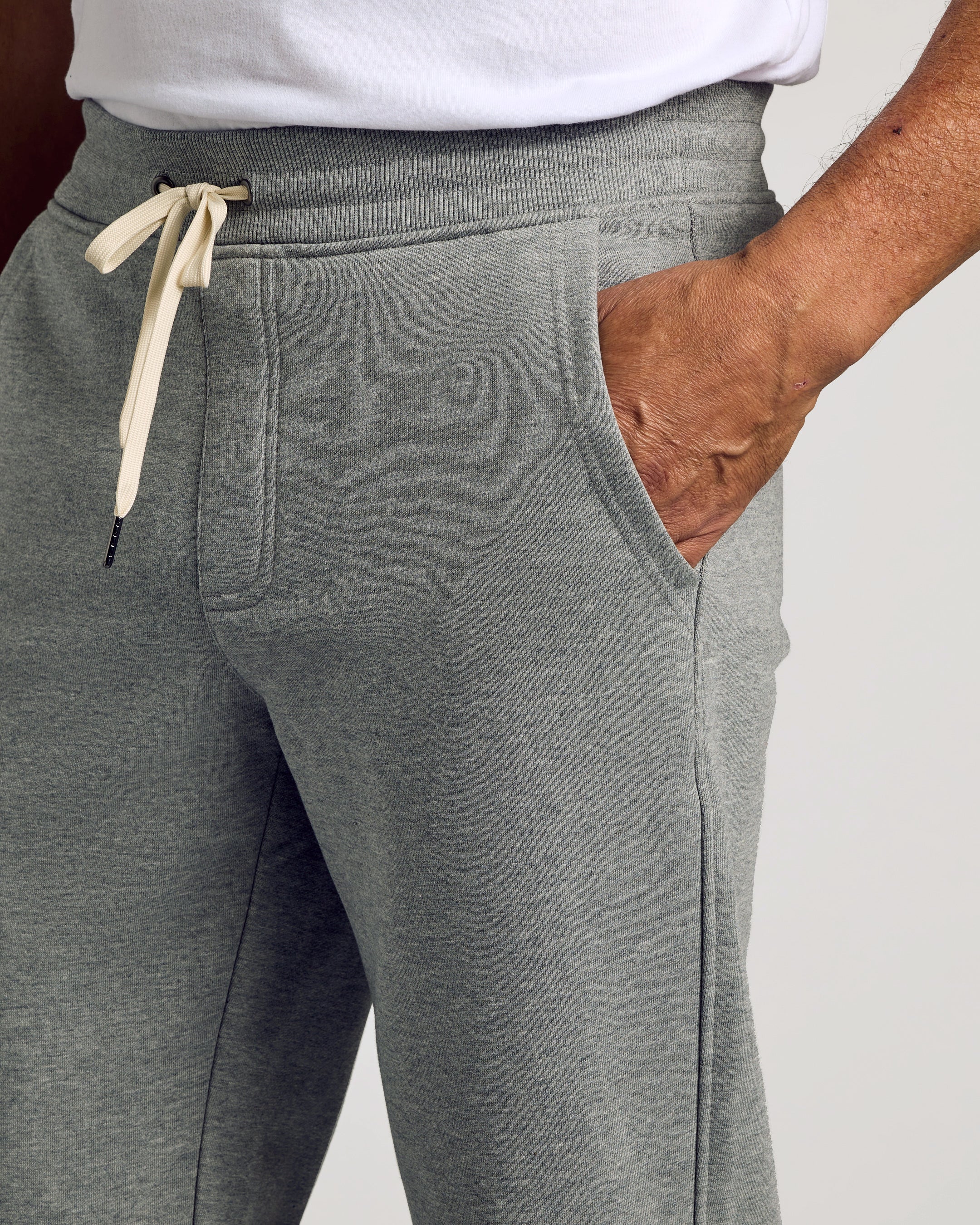 Dark Heather Gray Fleece French Terry Joggers - Image 6