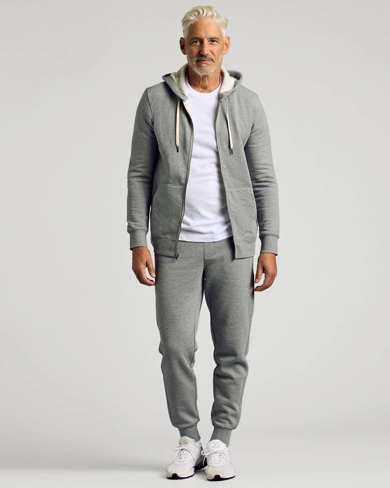 Dark Heather Gray Fleece French Terry Zip Hoodie - Image 5