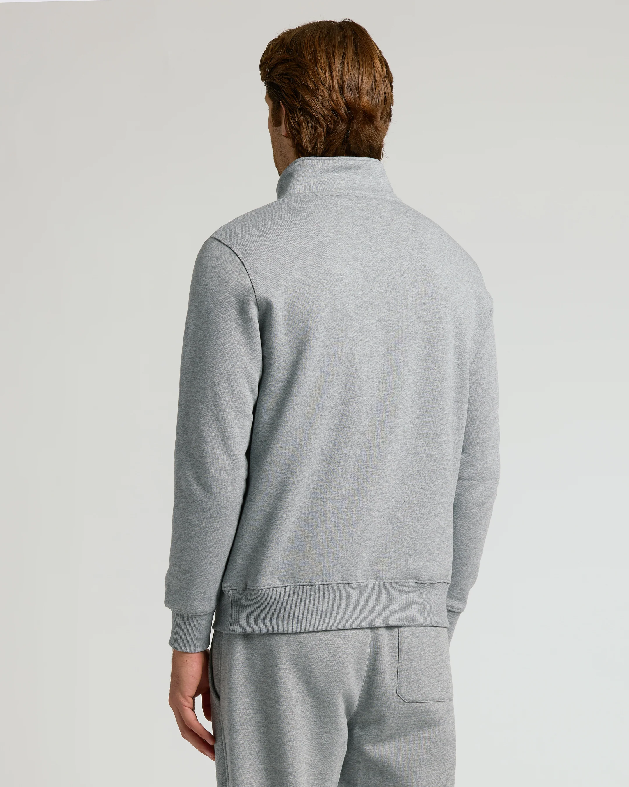 Dark Heather Gray Quarter Zip Fleece Sweatshirt - Image 3