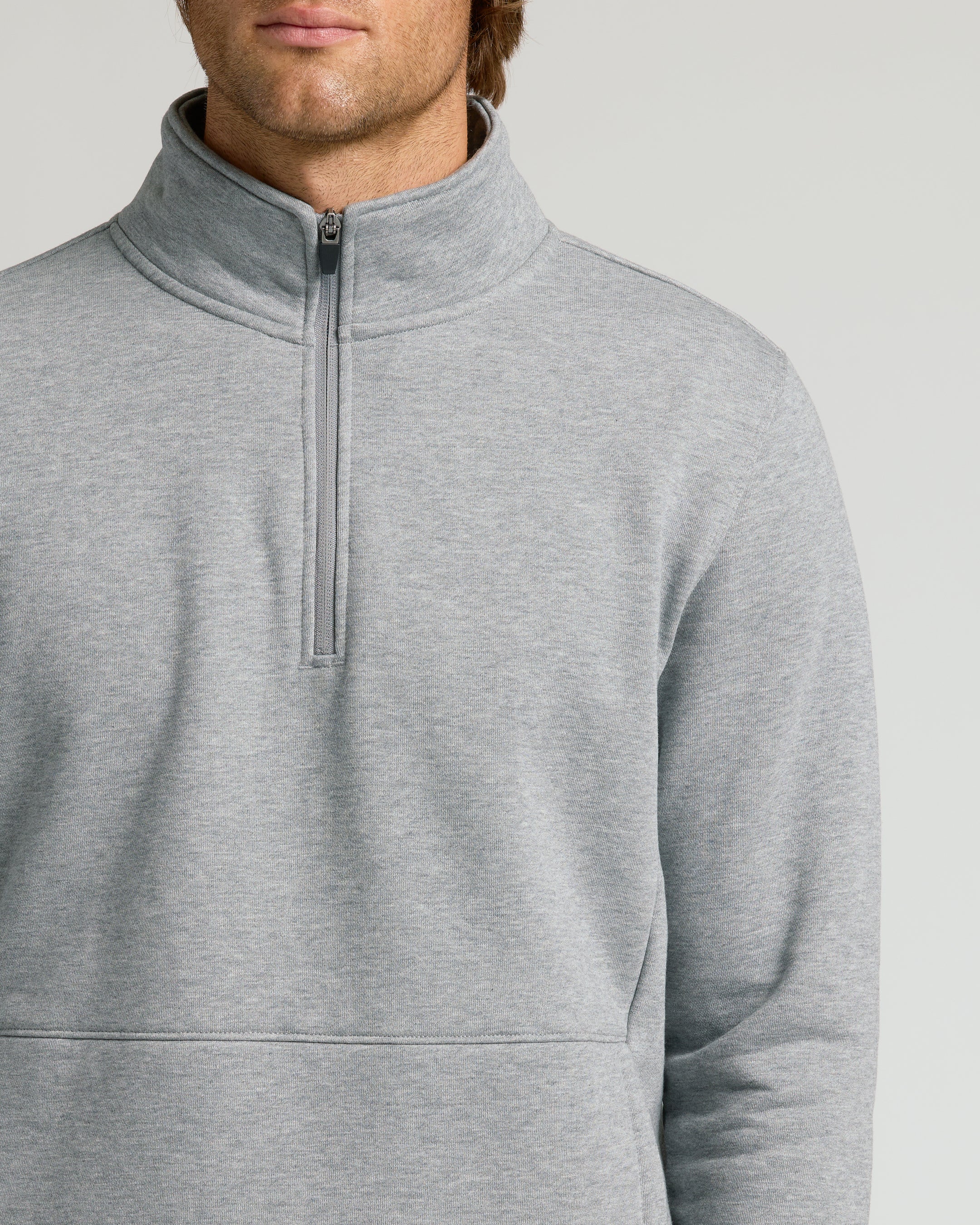 Dark Heather Gray Quarter Zip Fleece Sweatshirt - Image 4