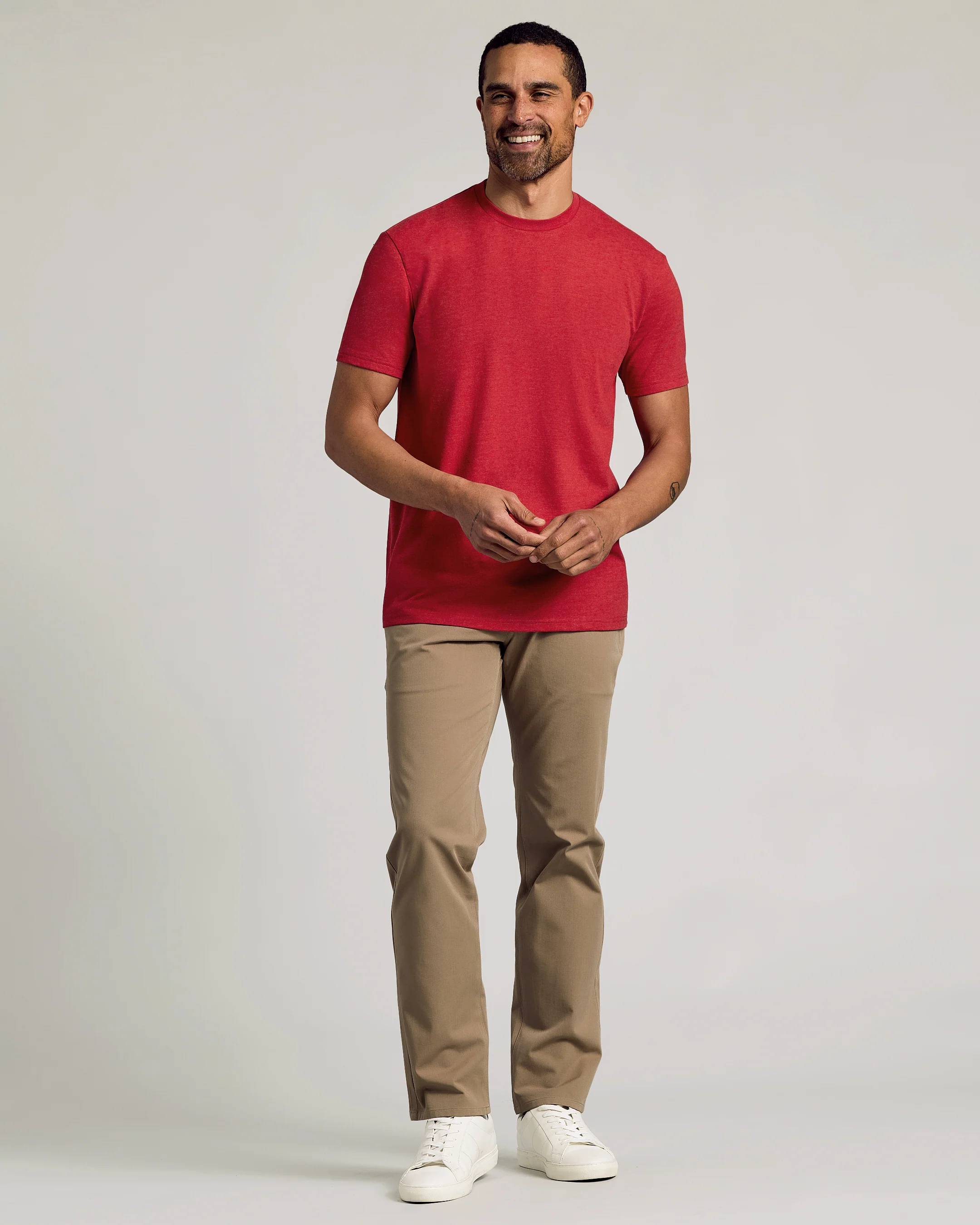 Dark Heather Lava Short Sleeve Crew Neck Tee - Image 3