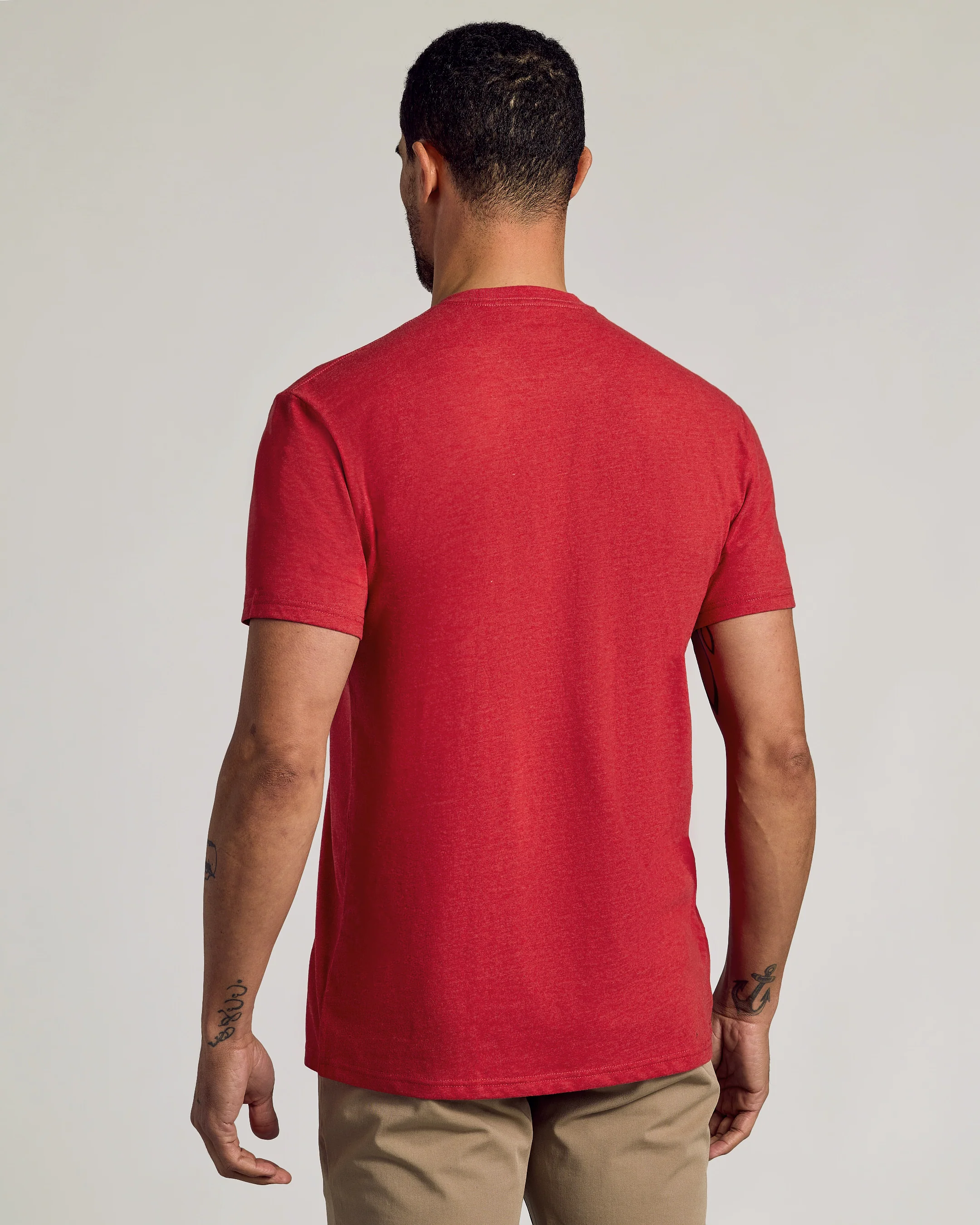Dark Heather Lava Short Sleeve Crew Neck Tee - Image 4