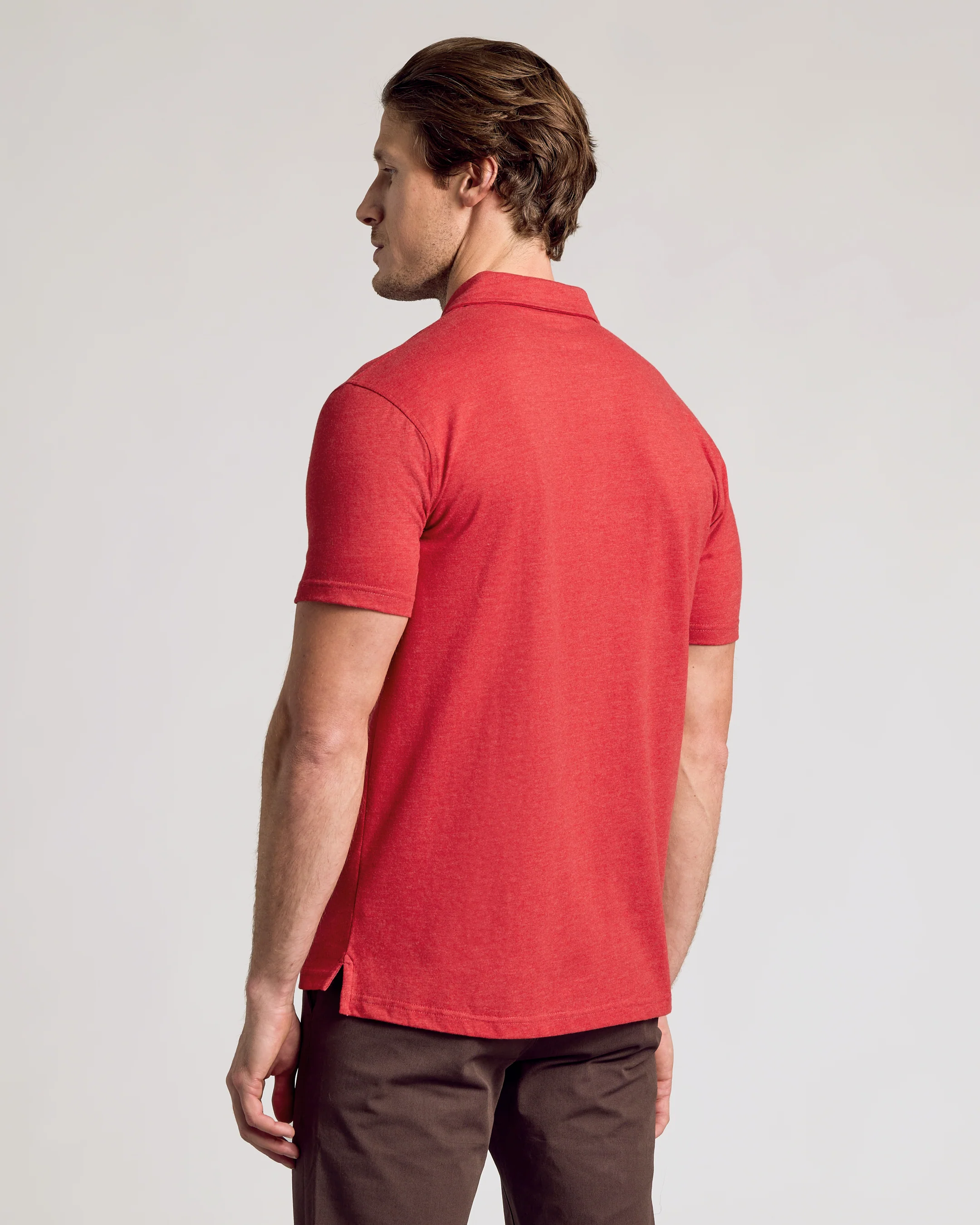 Dark Heather Lava Short Sleeve Polo - Image 3