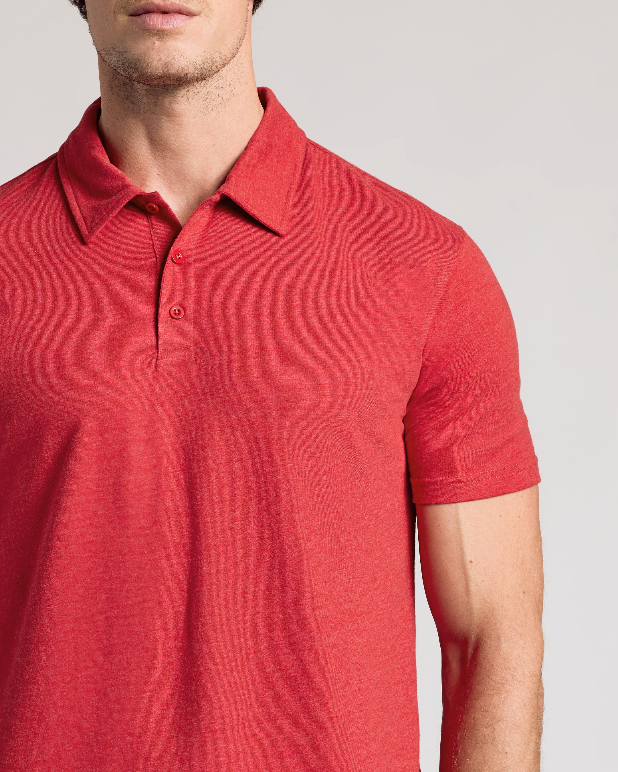 Dark Heather Lava Short Sleeve Polo - Image 4