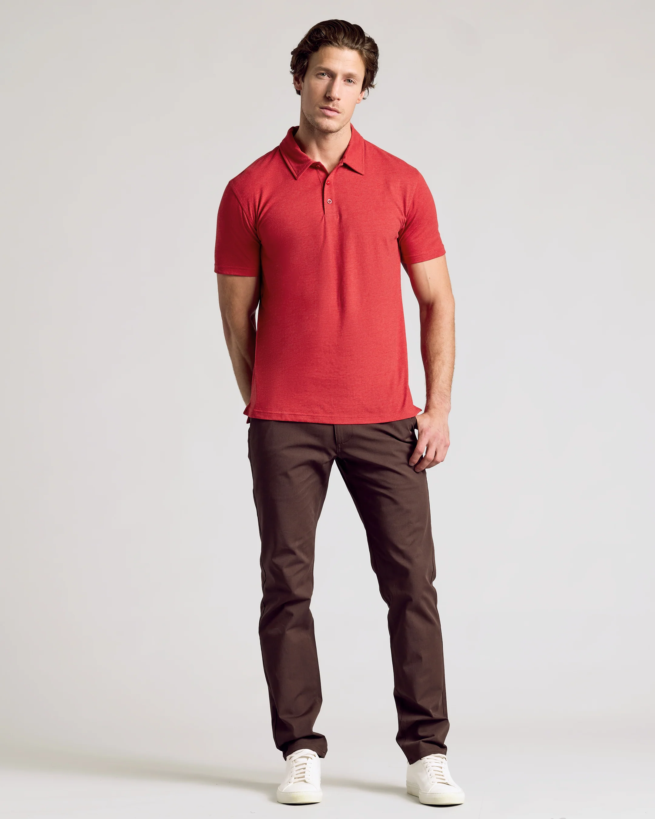 Dark Heather Lava Short Sleeve Polo - Image 6
