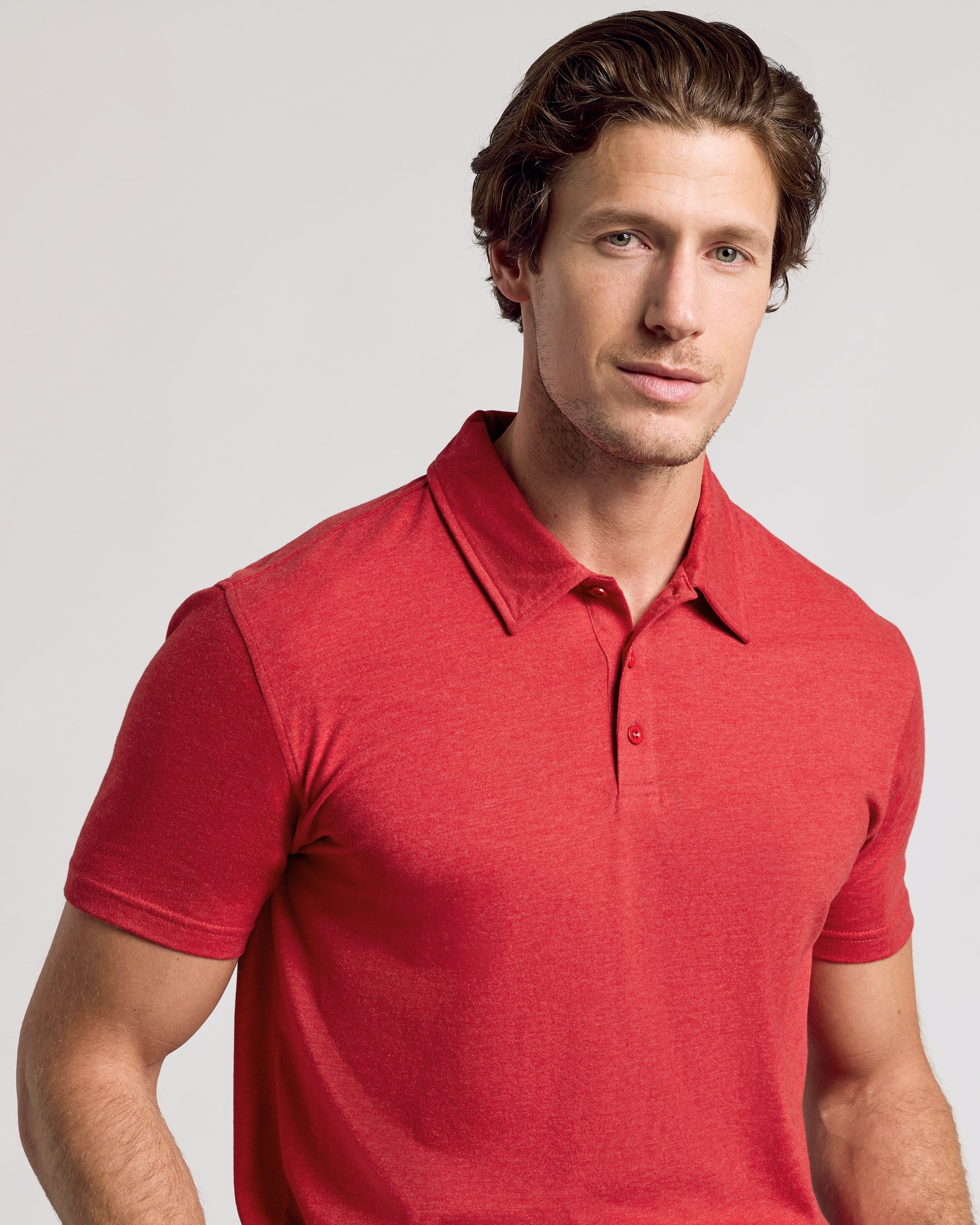 Dark Heather Lava Short Sleeve Polo - Image 7