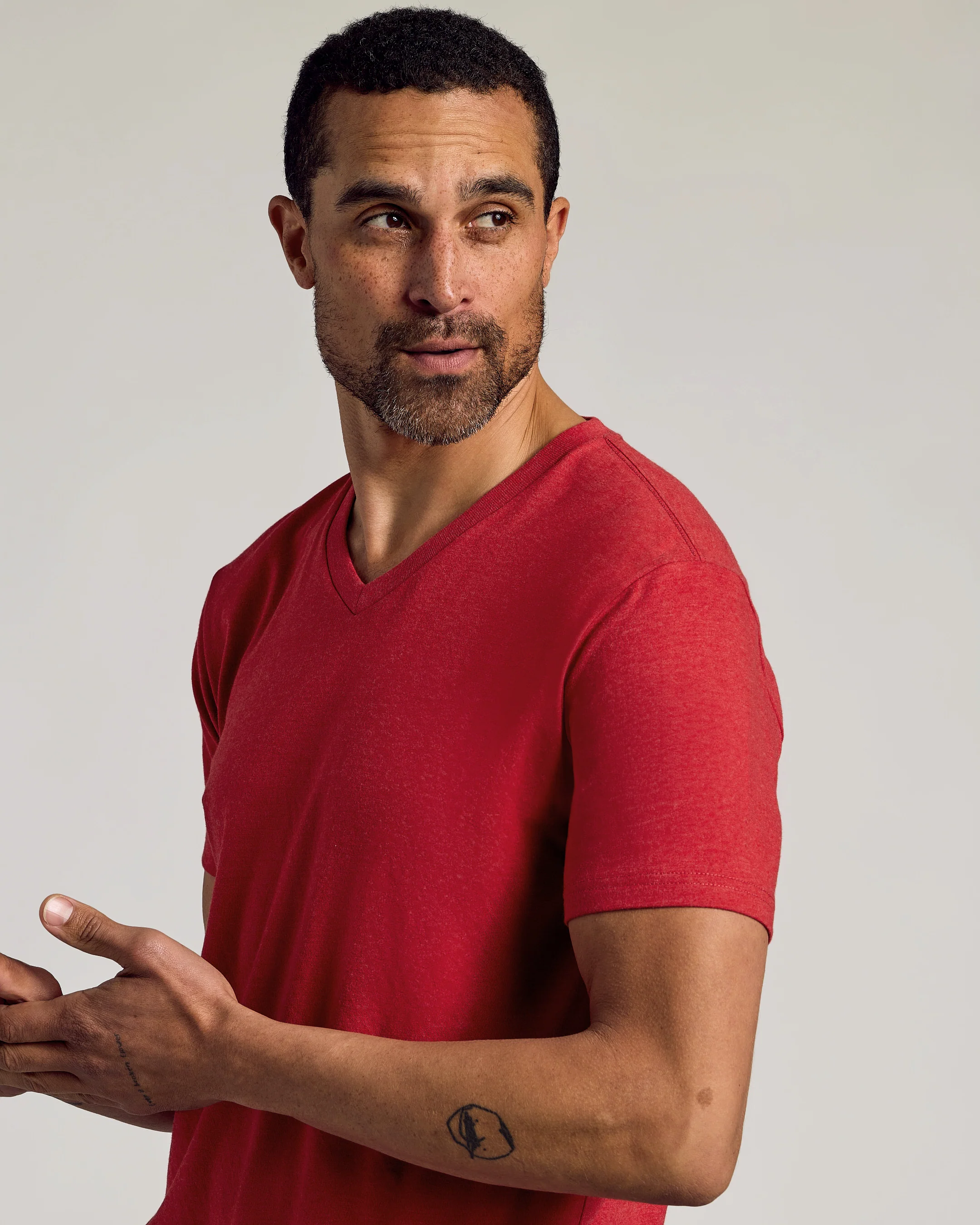Dark Heather Lava Classic V-Neck - Image 5