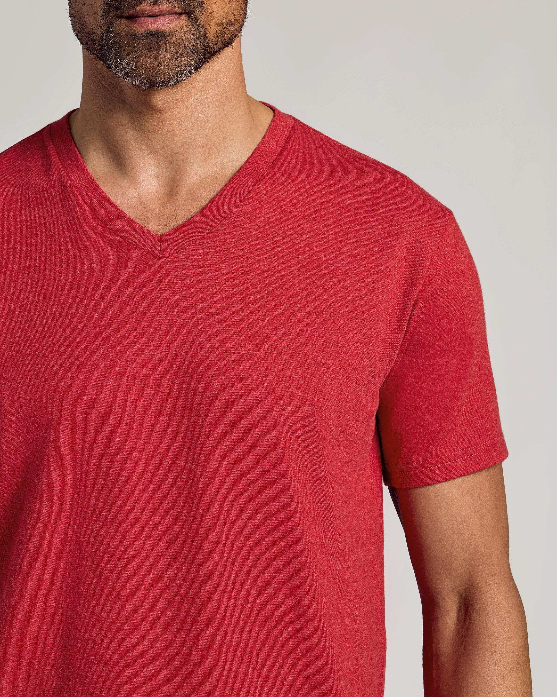 Dark Heather Lava Classic V-Neck - Image 6