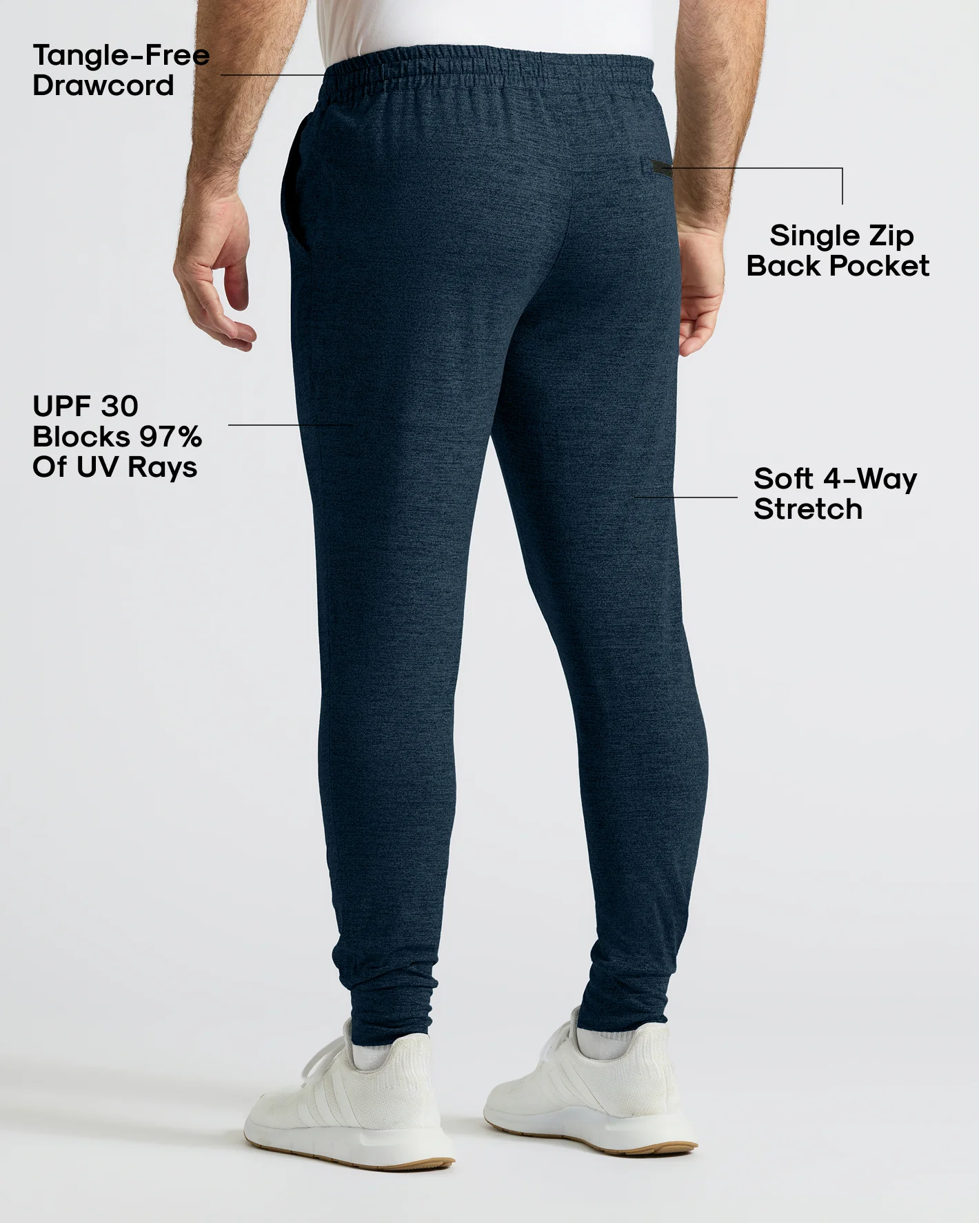 Dark Heather Navy Active Joggers - Image 3