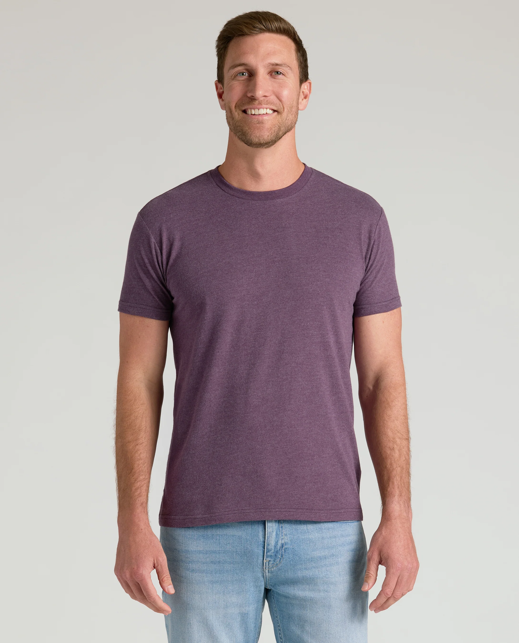 Dark Heather Plum Classic Crew Neck - Image 4