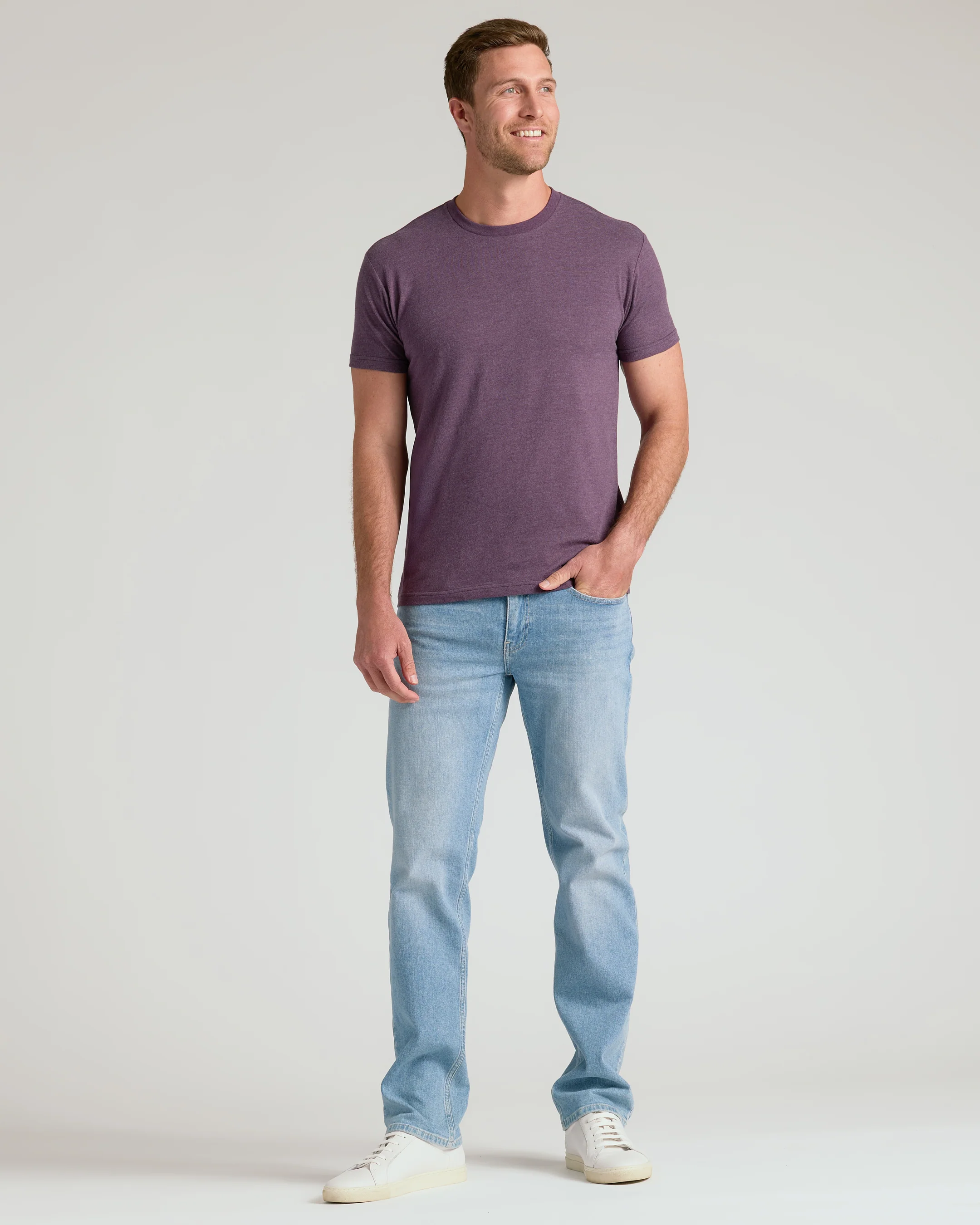 Dark Heather Plum Classic Crew Neck - Image 6