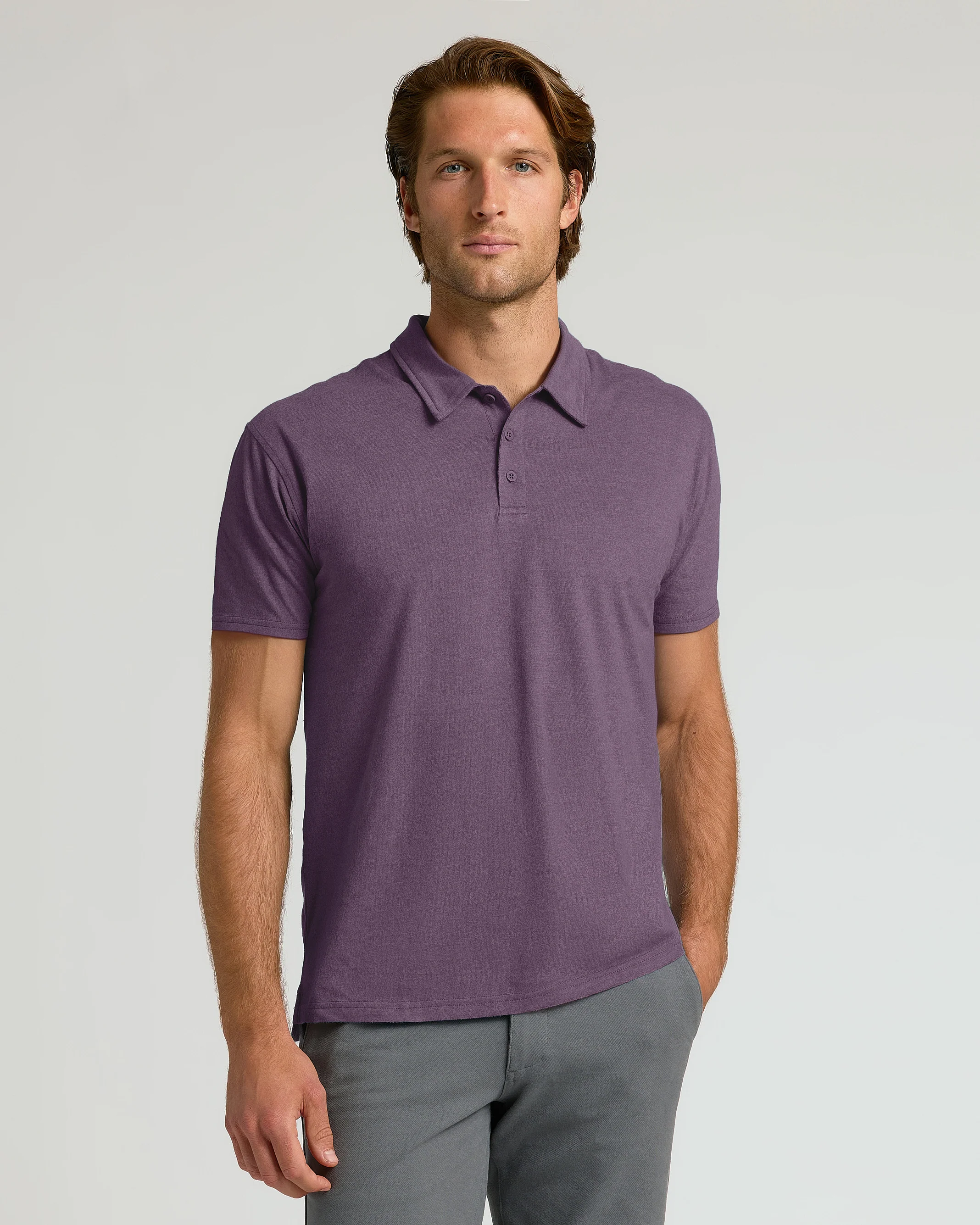 Dark Heather Plum Classic Polo