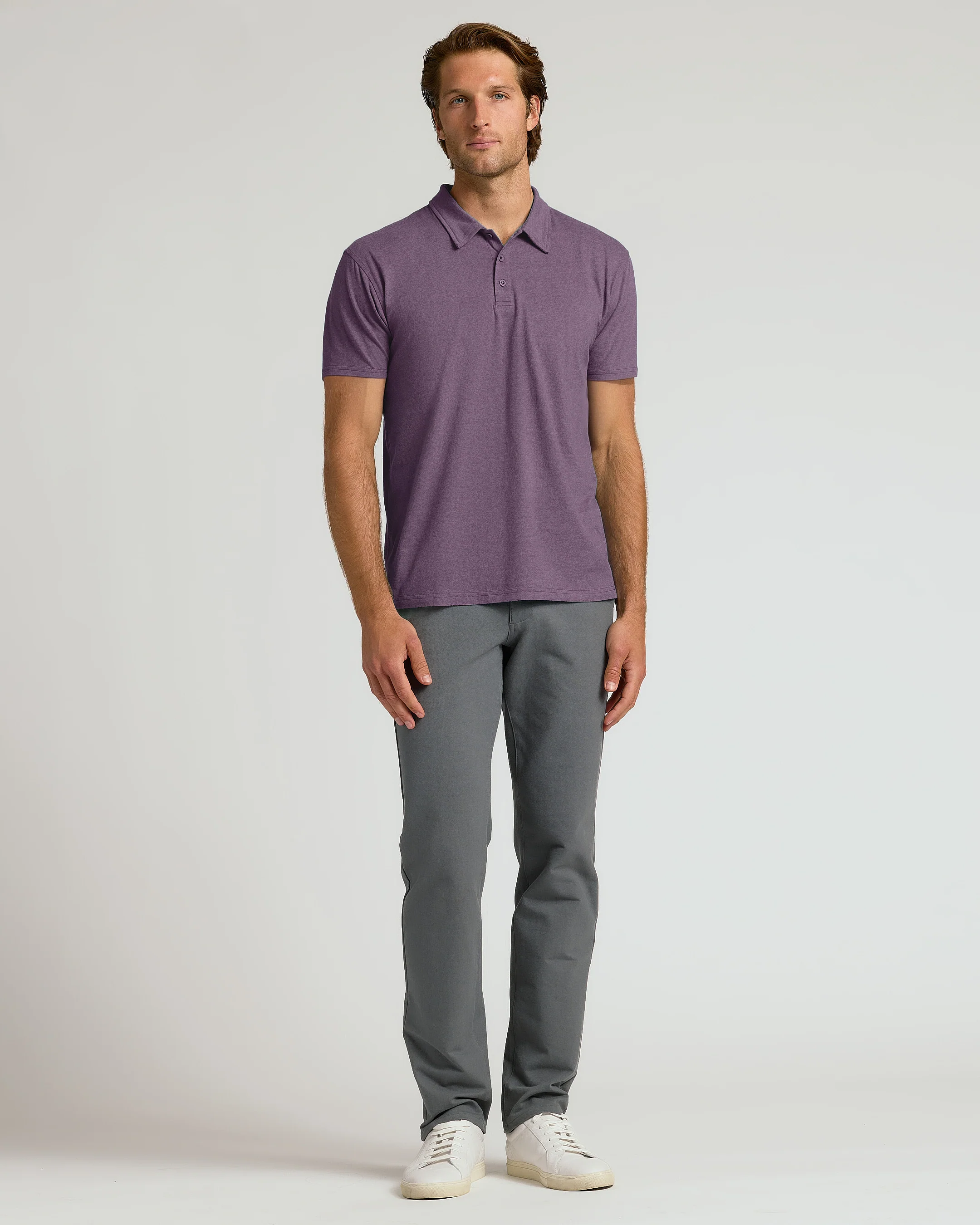 Dark Heather Plum Classic Polo - Image 3