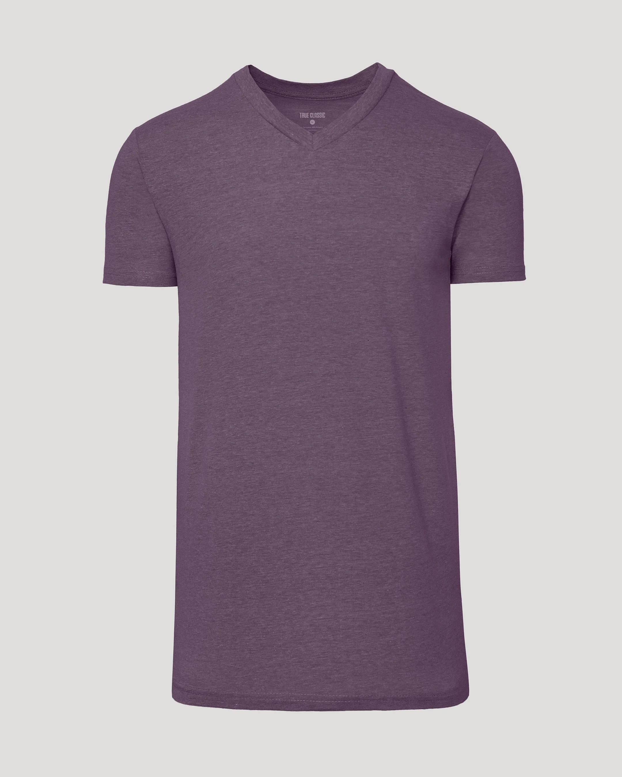 Dark Heather Plum Tall Classic V-Neck - Image 2