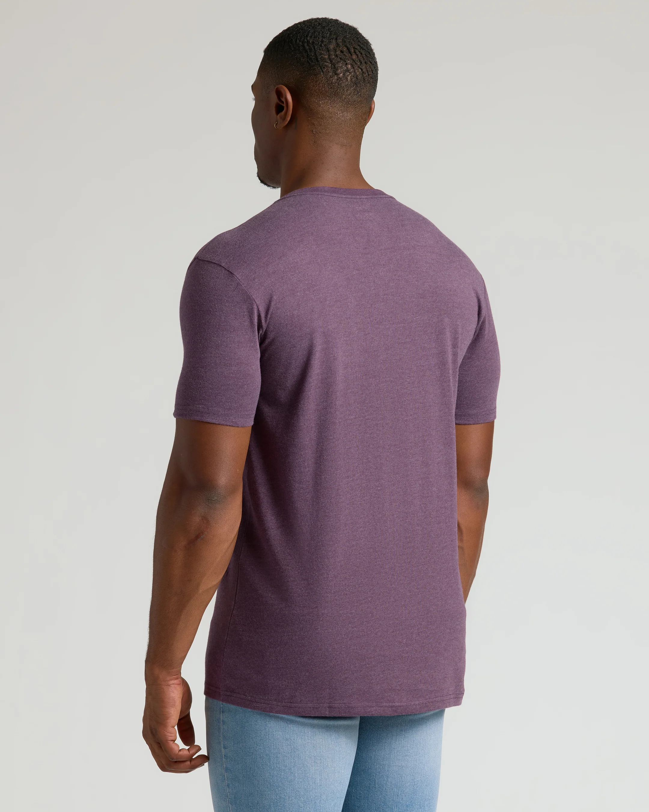 Dark Heather Plum Tall Classic V-Neck - Image 3
