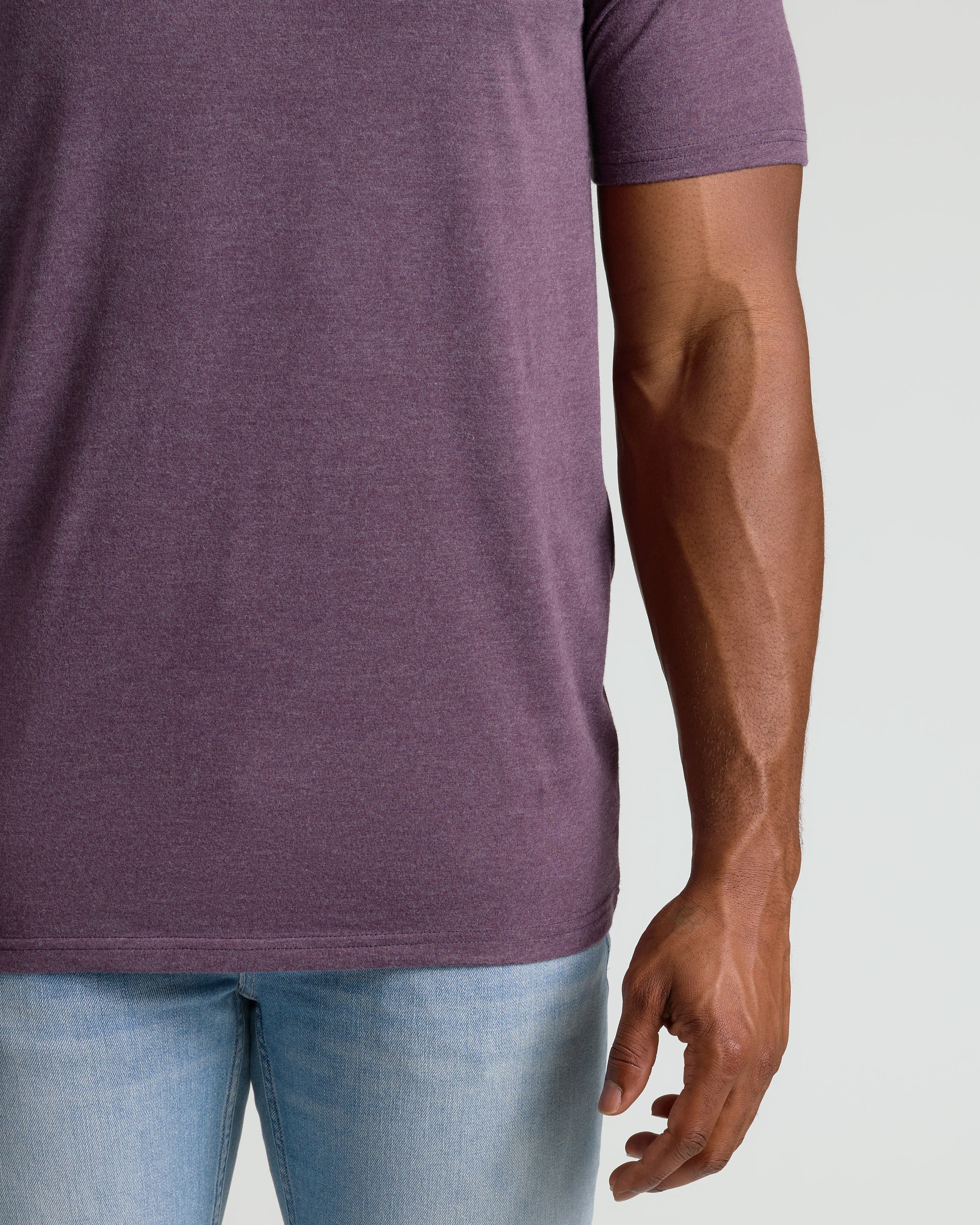 Dark Heather Plum Tall Classic V-Neck - Image 5
