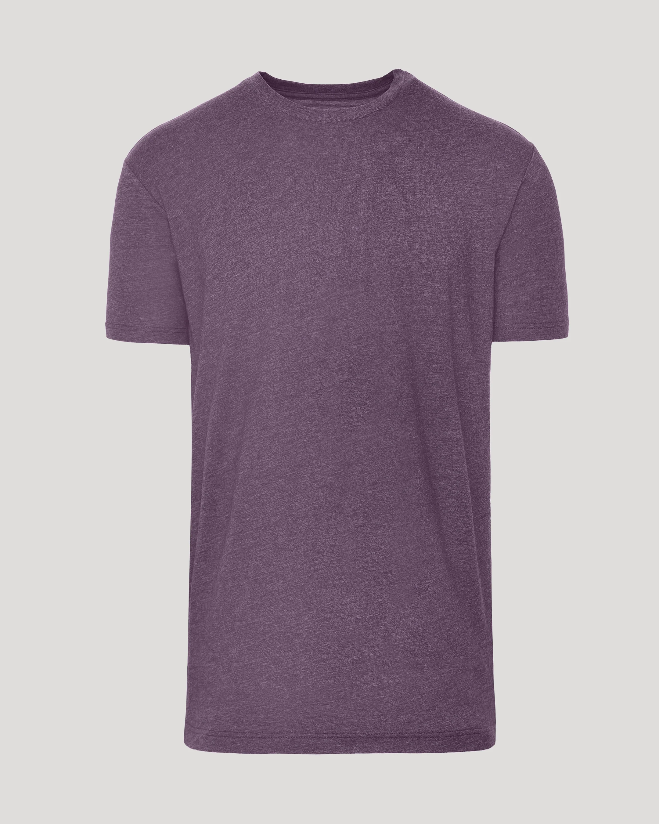 Dark Heather Plum Tall Straight Hem Crew Neck T-Shirt - Image 2