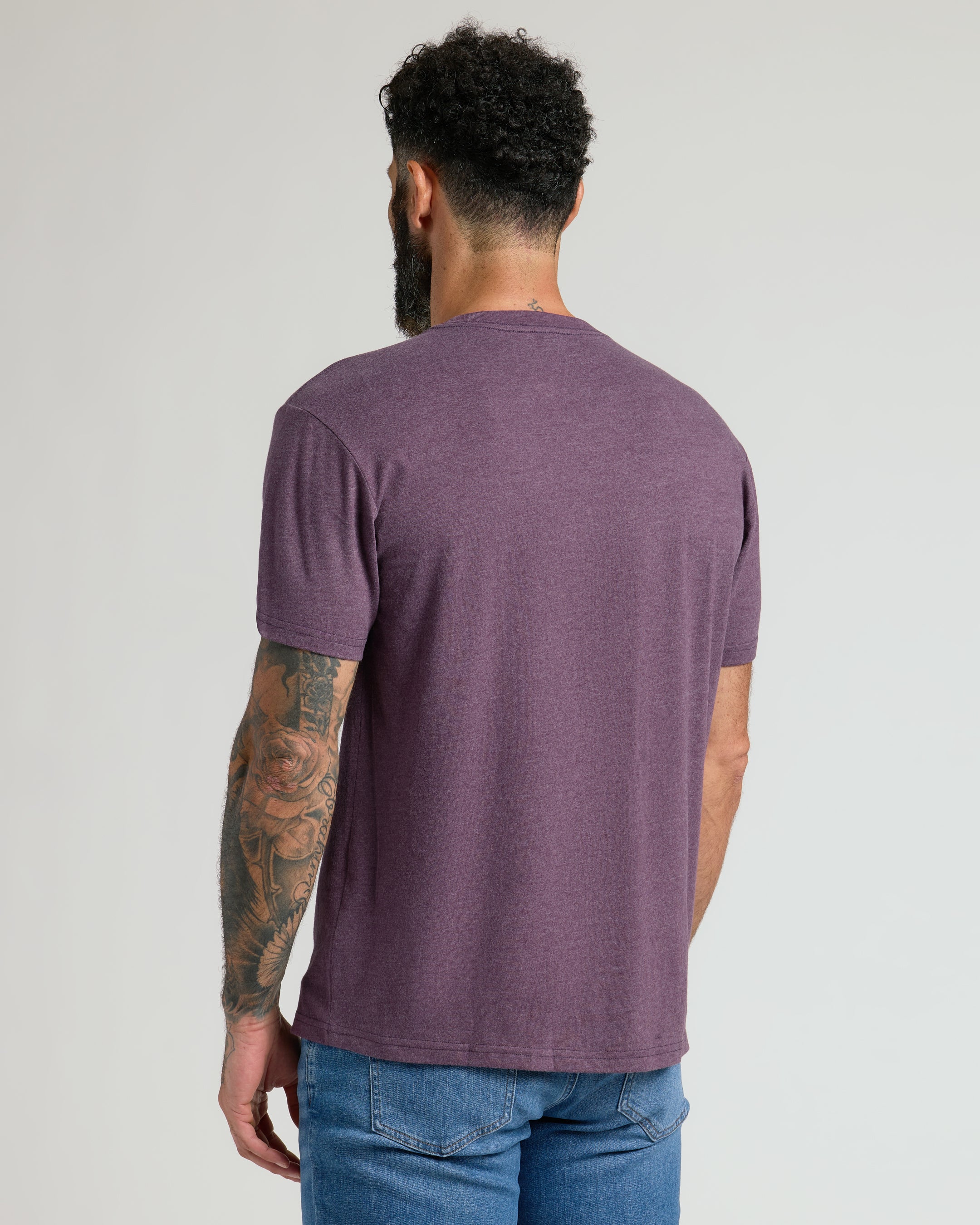 Dark Heather Plum Classic V-Neck - Image 3