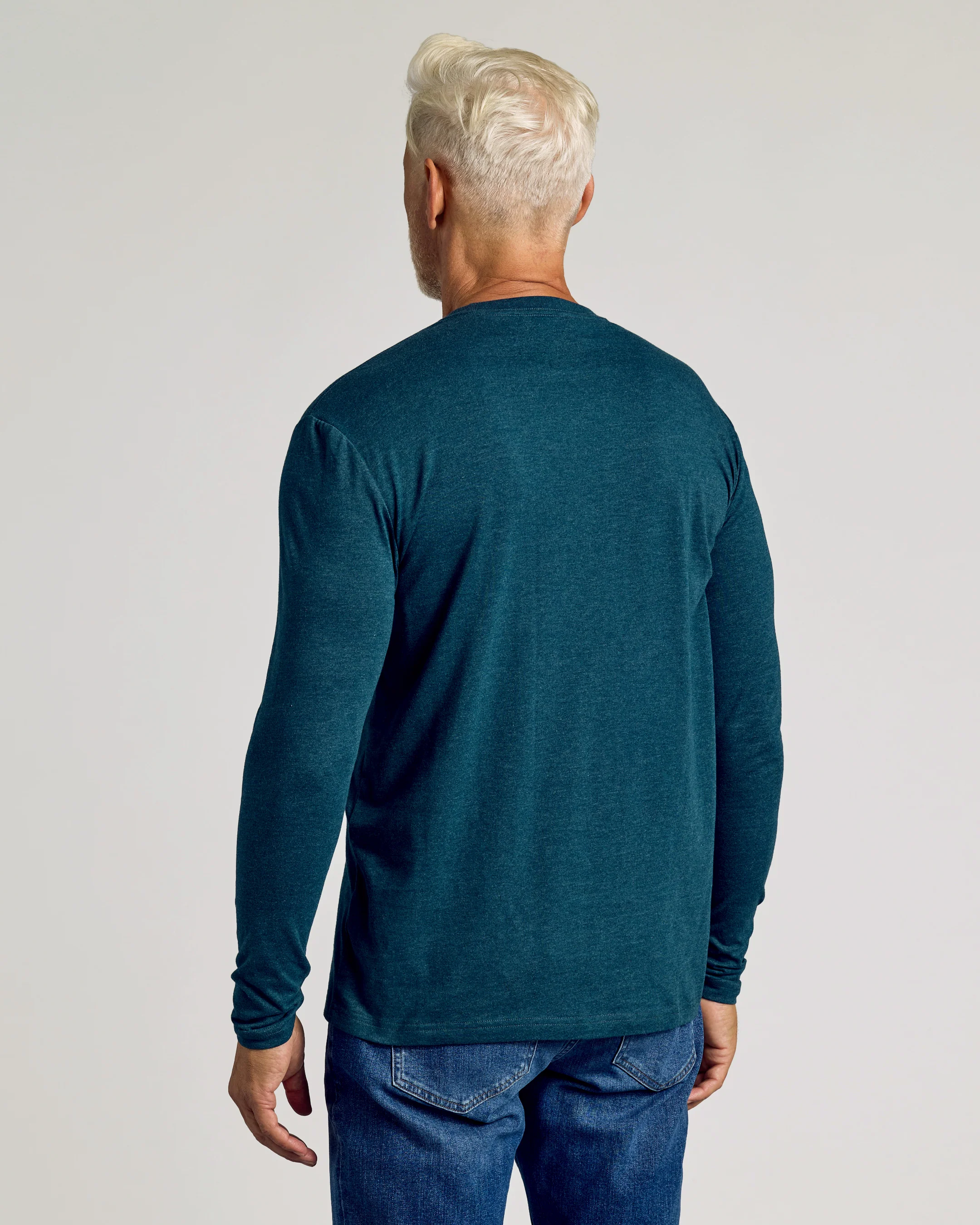 Dark Heather Pond Long Sleeve Crew Neck Tee - Image 3