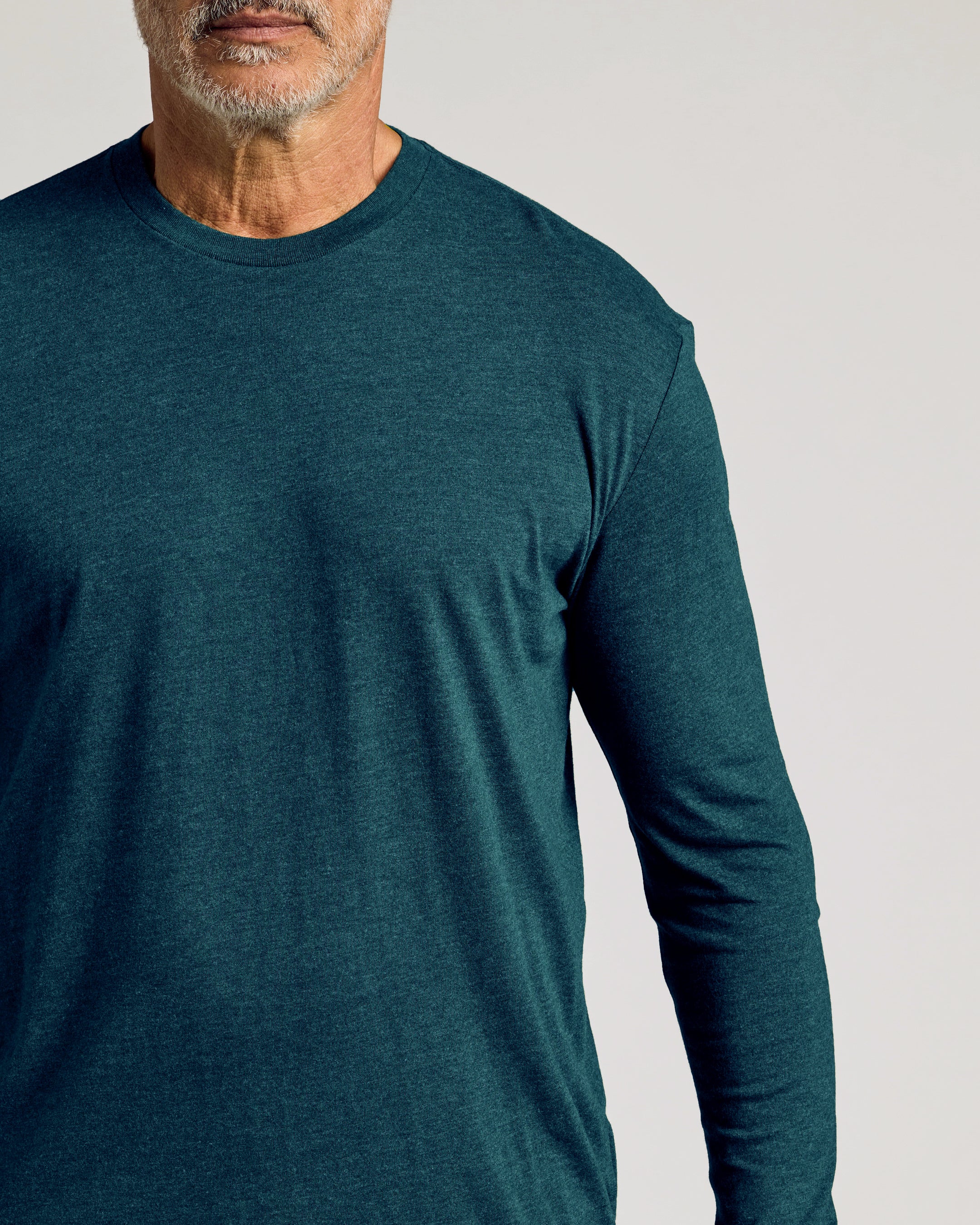 Dark Heather Pond Long Sleeve Crew Neck Tee - Image 4