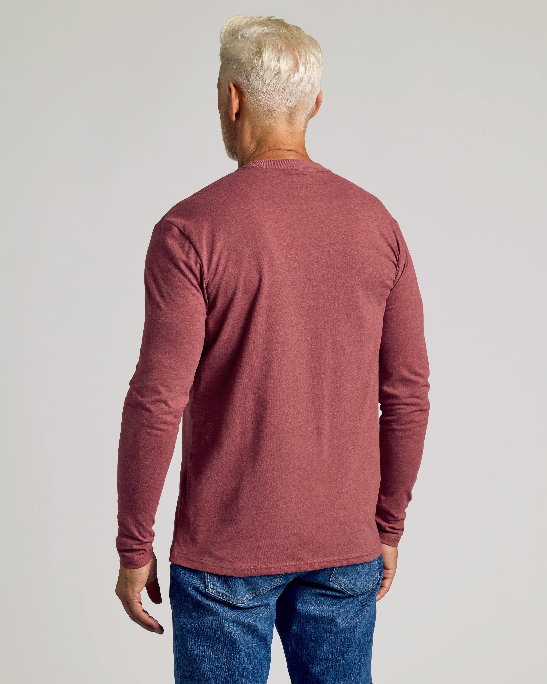 Dark Heather Rustic Apple Classic Long Sleeve Crew Neck - Image 3