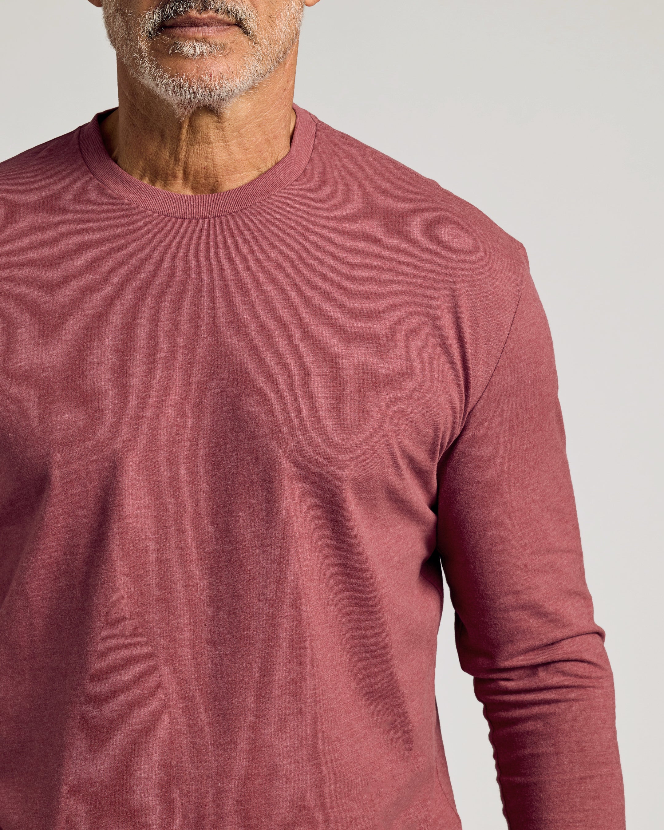 Dark Heather Rustic Apple Classic Long Sleeve Crew Neck - Image 4