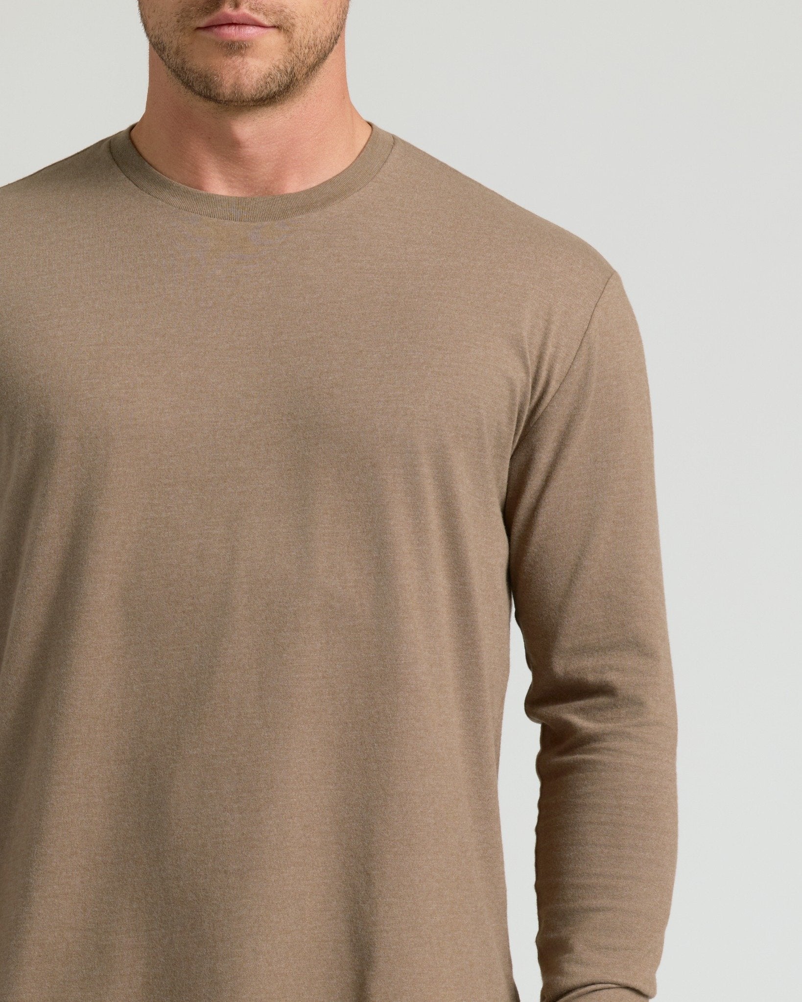Dark Heather Sagewood Classic Long Sleeve Crew Neck - Image 5