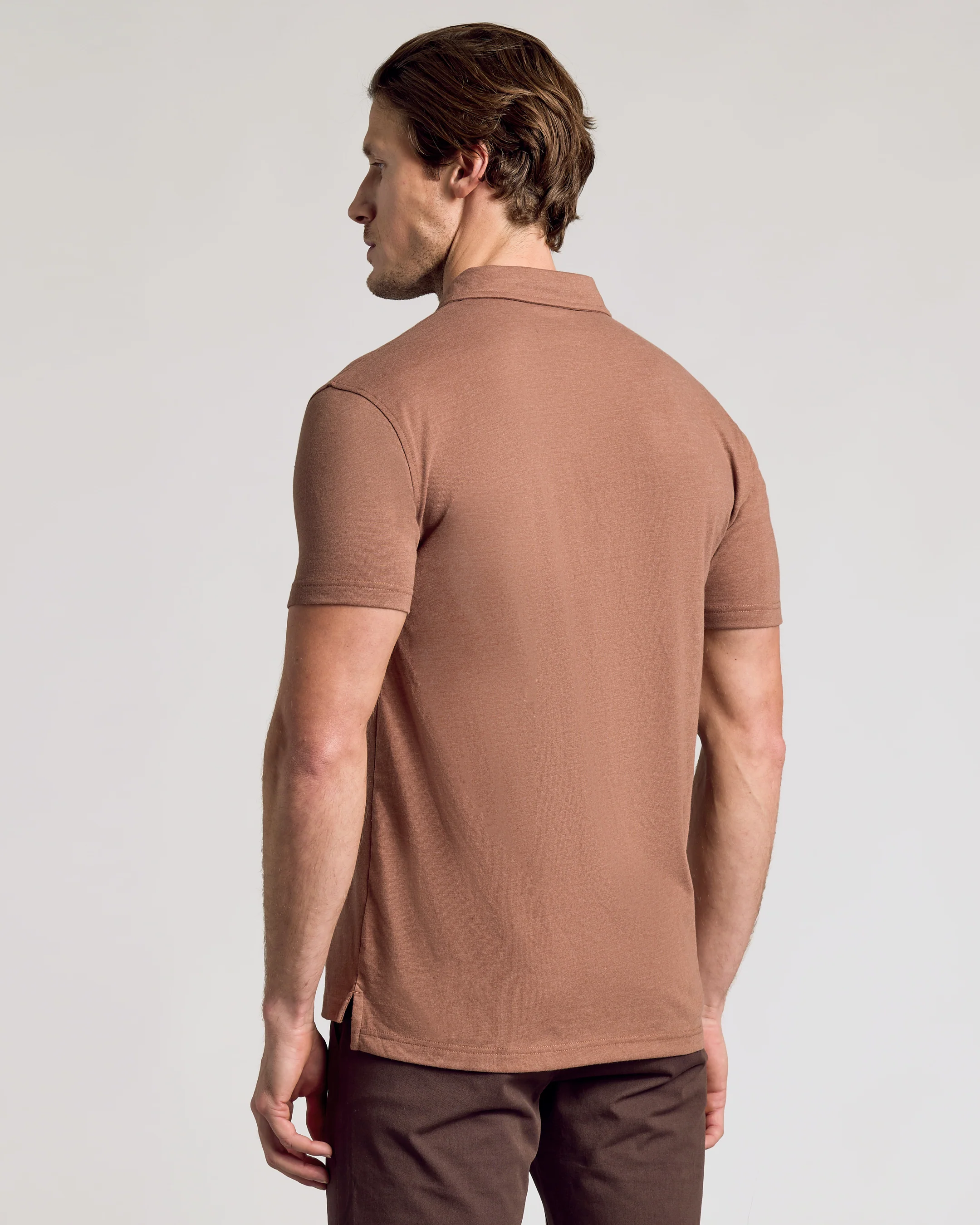 Dark Heather Sepia Classic Polo - Image 3