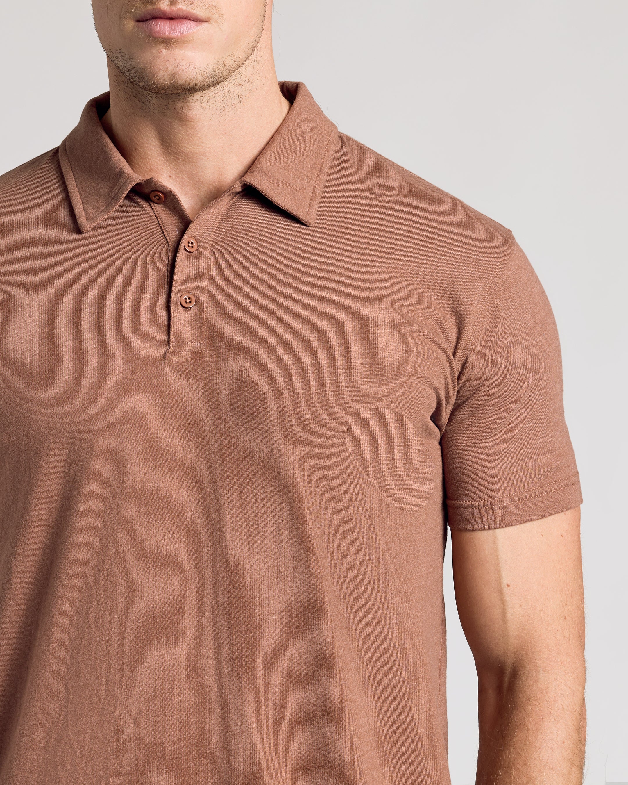 Dark Heather Sepia Classic Polo - Image 4