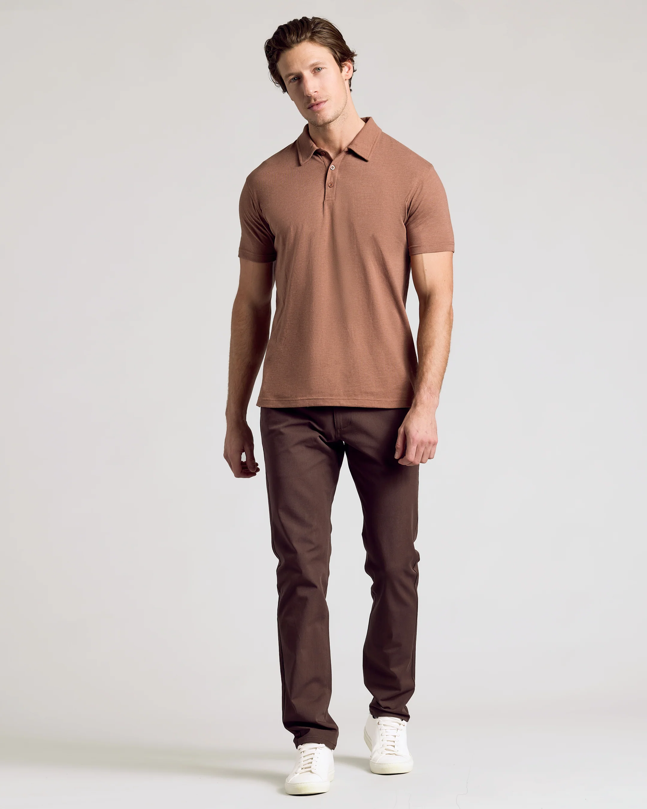 Dark Heather Sepia Classic Polo - Image 6